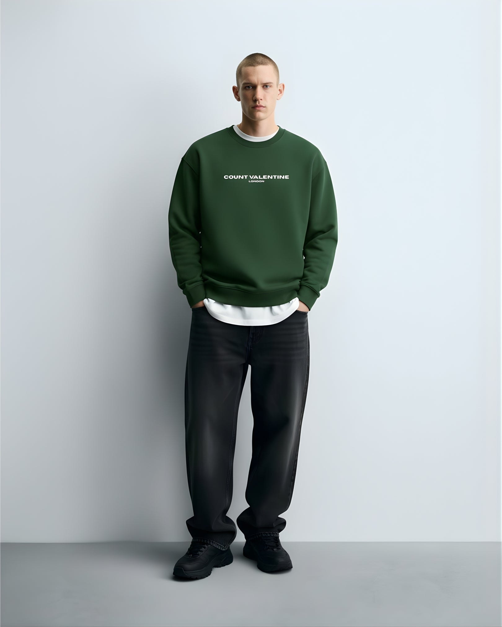 BOTTLE GREEN OVERSIZED SWEATSHIRT