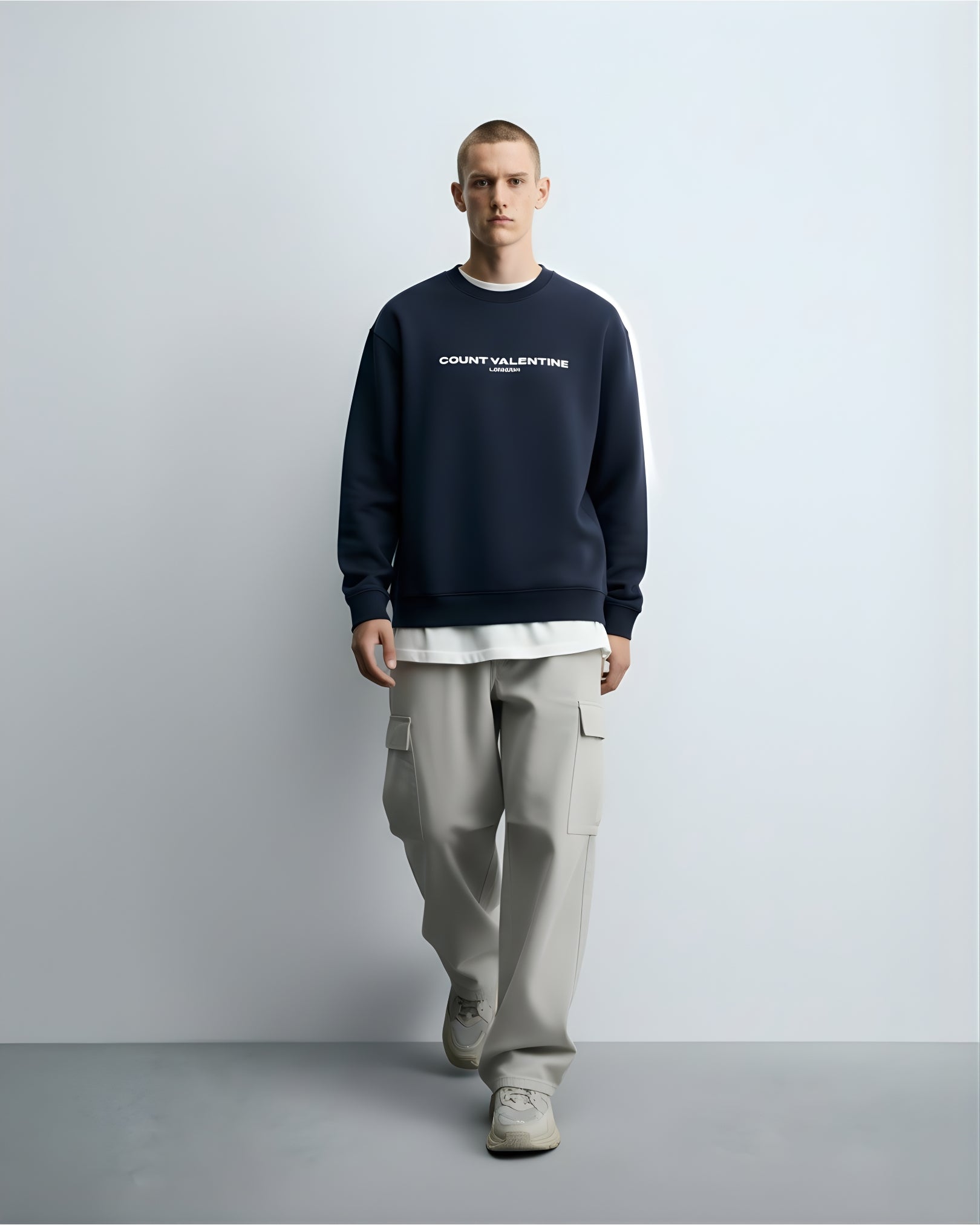 NAVY BLUE OVERSIZED SWEATSHIRT