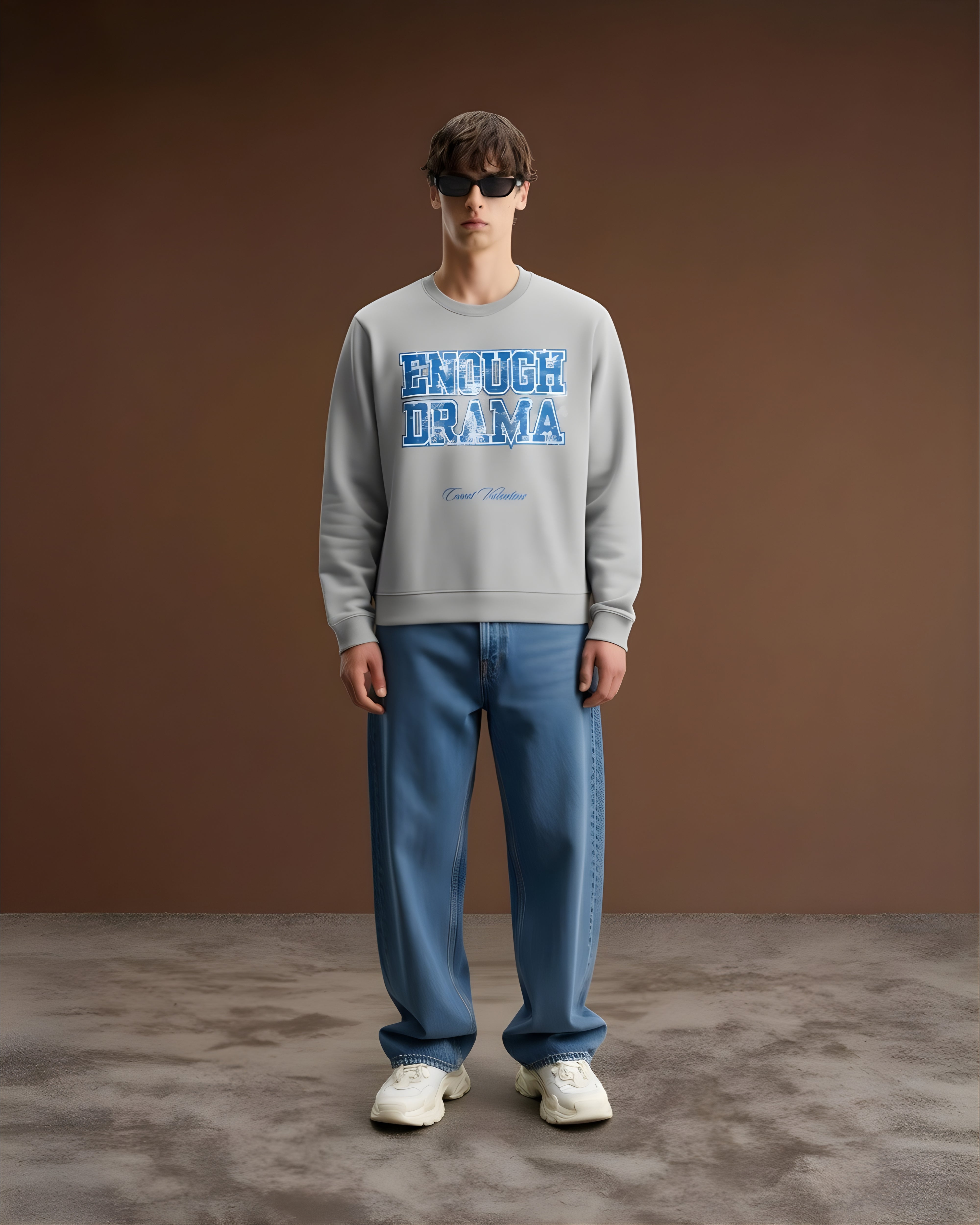 ENOUGH DRAMA GREY SWEATSHIRT