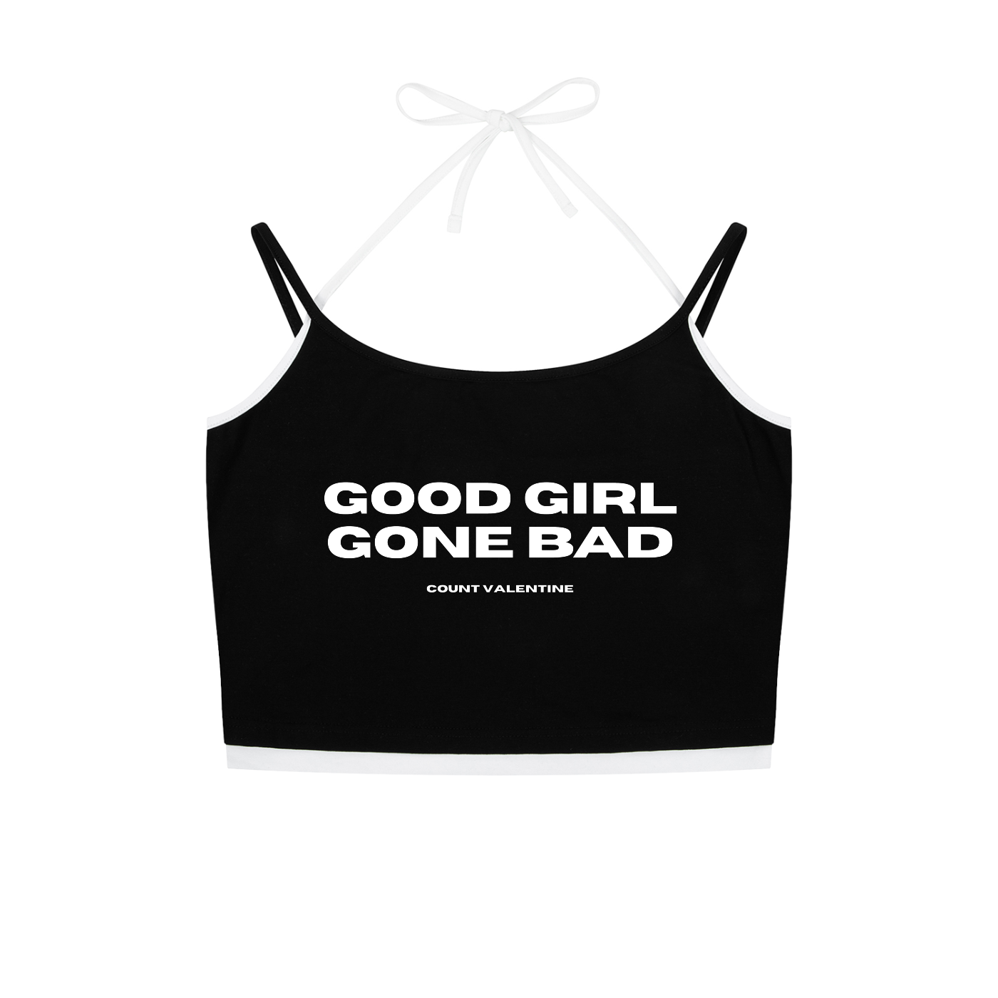 Contrast Binding Halter Tank Top