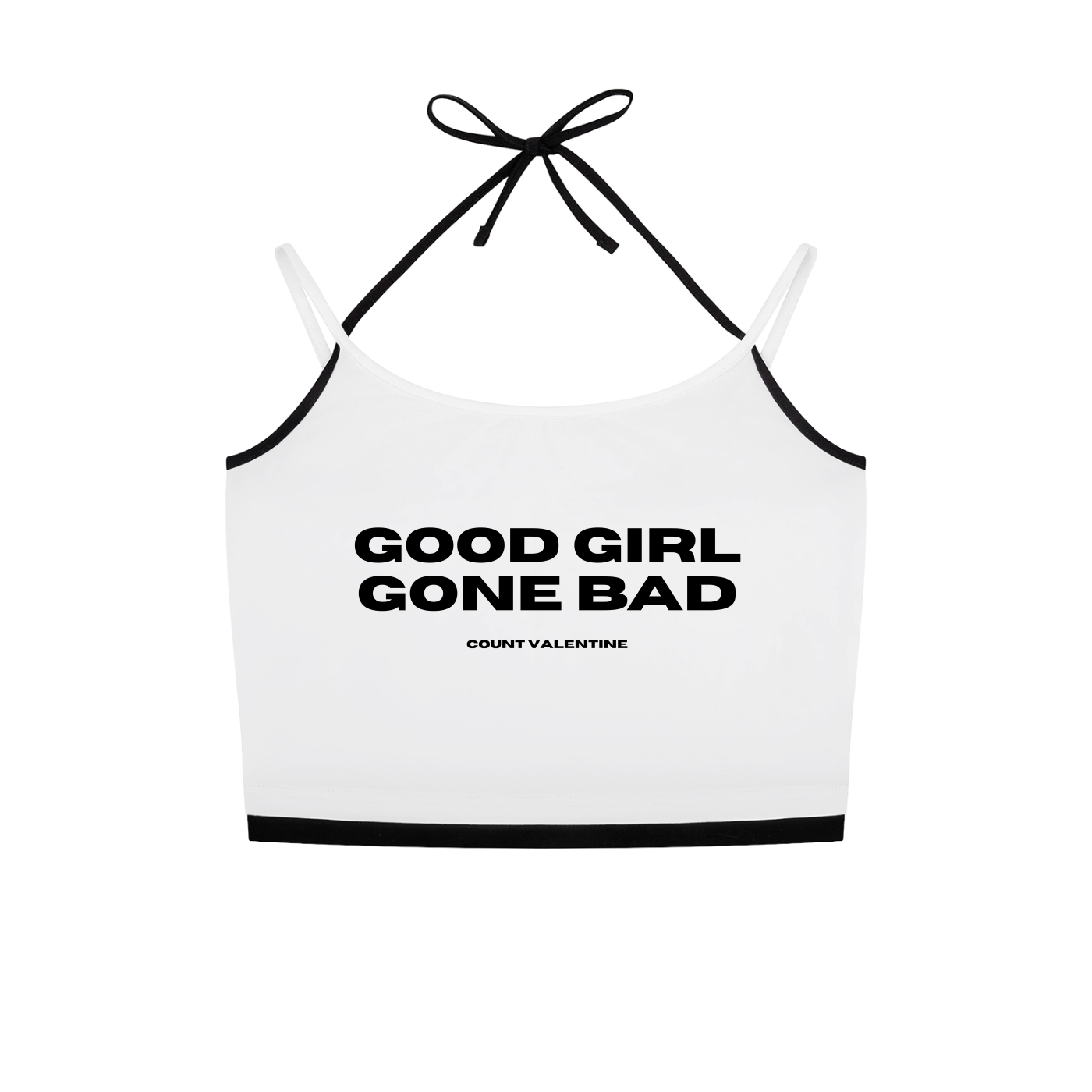 Contrast Binding Halter Tank Top