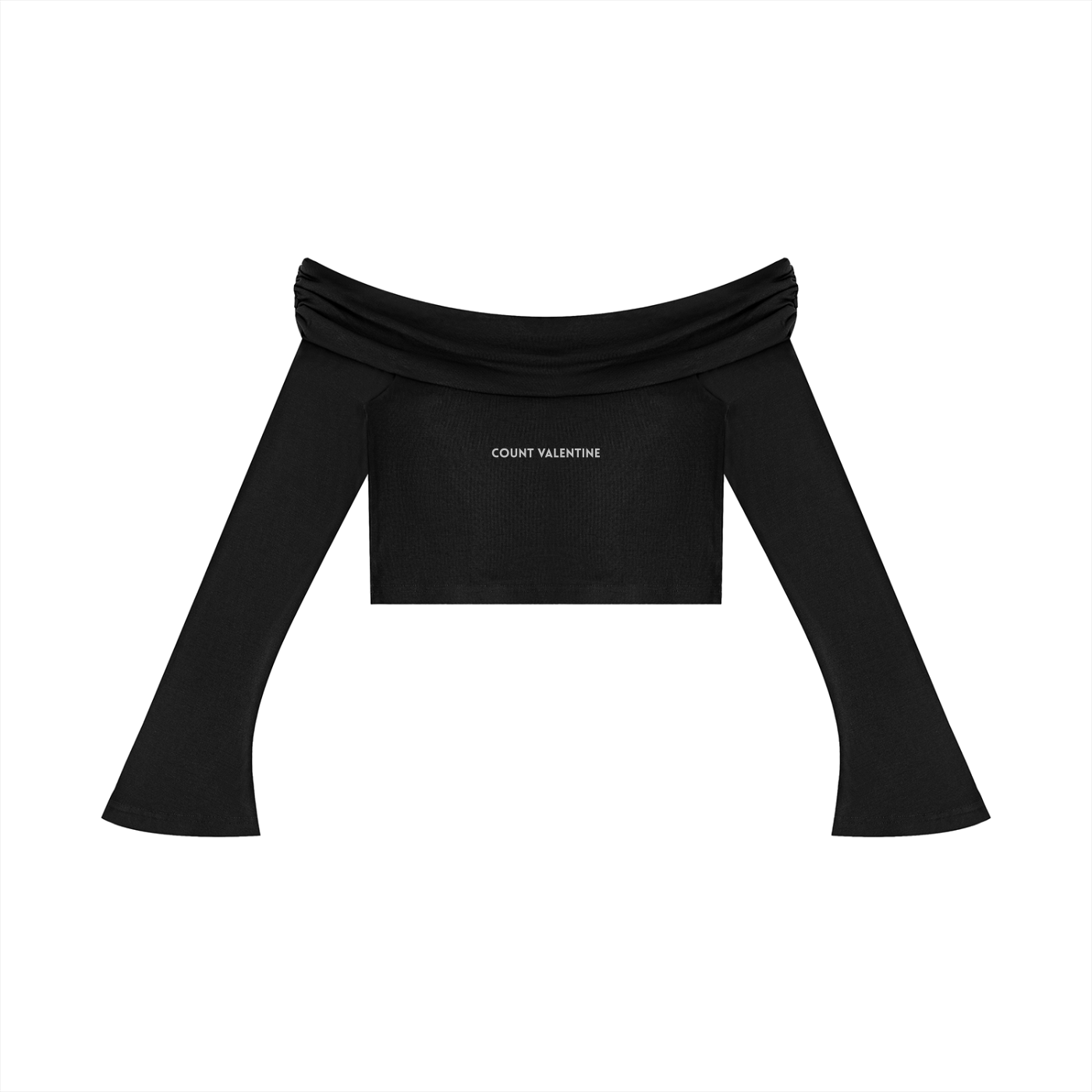 Women's Off-the-Shoulder Bell Sleeve Crop T-Shirt