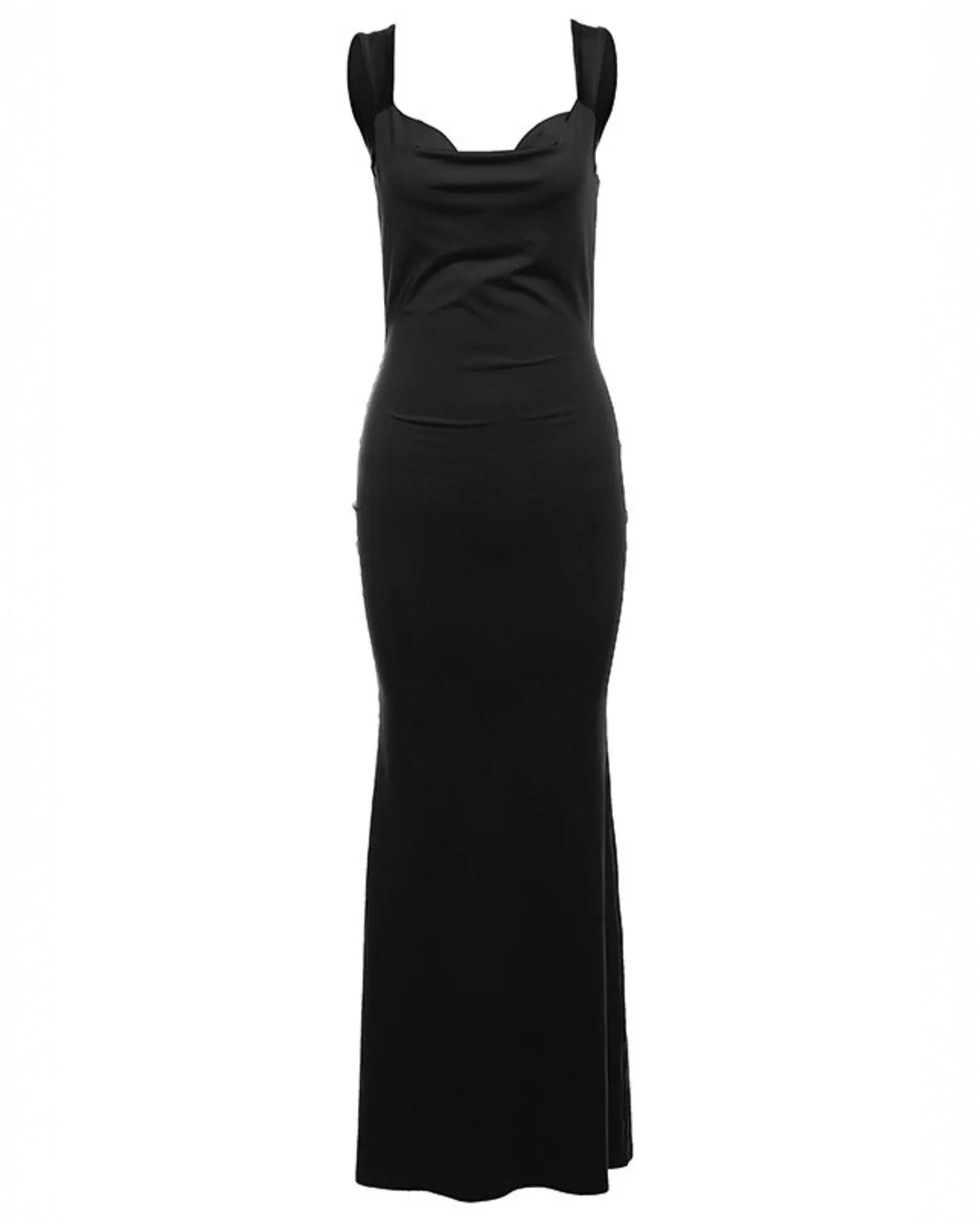 Backless Wide Strap Maxi Dress
