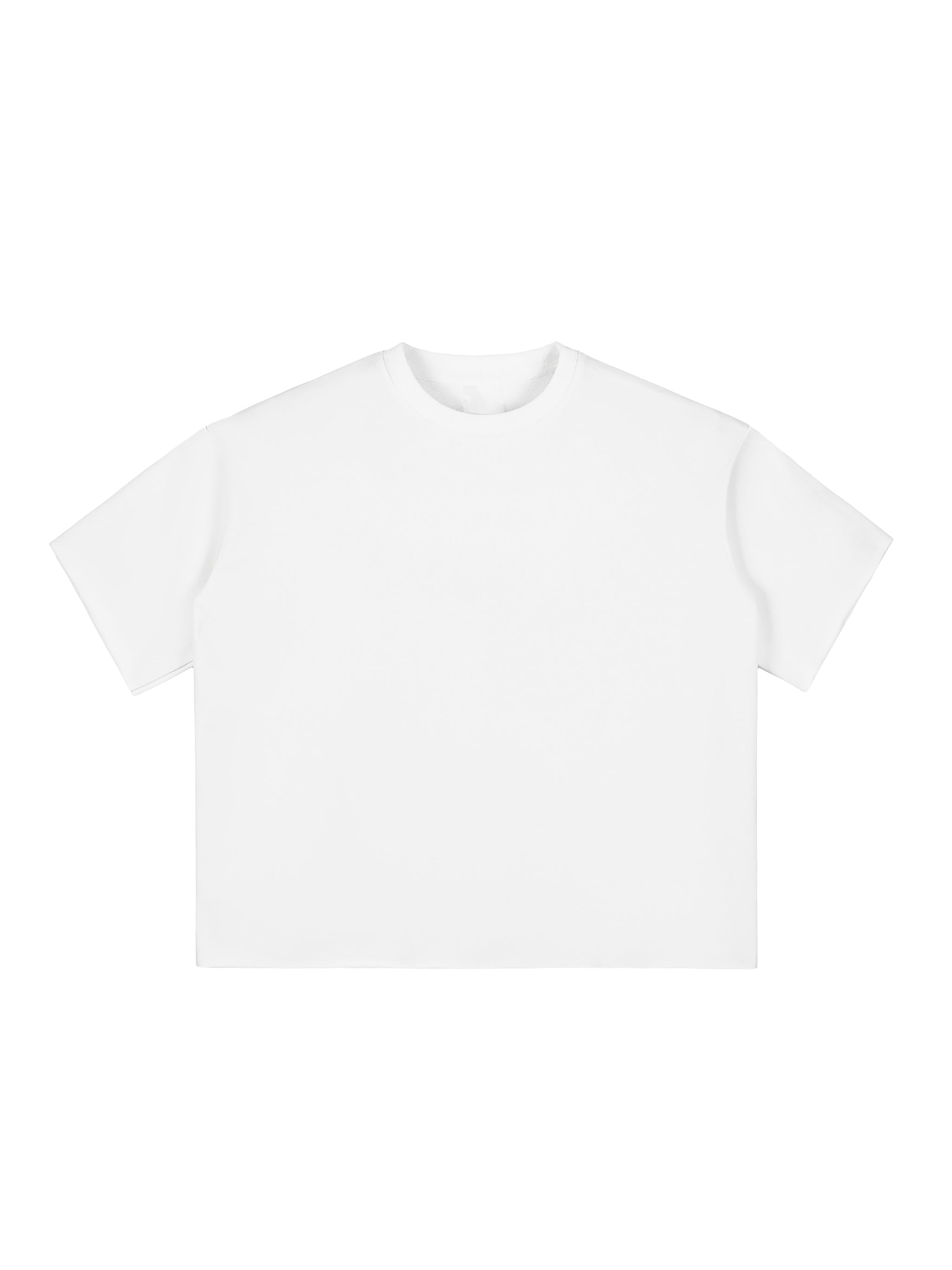 Boxy Half-Sleeve Raw-Edge T-Shirt