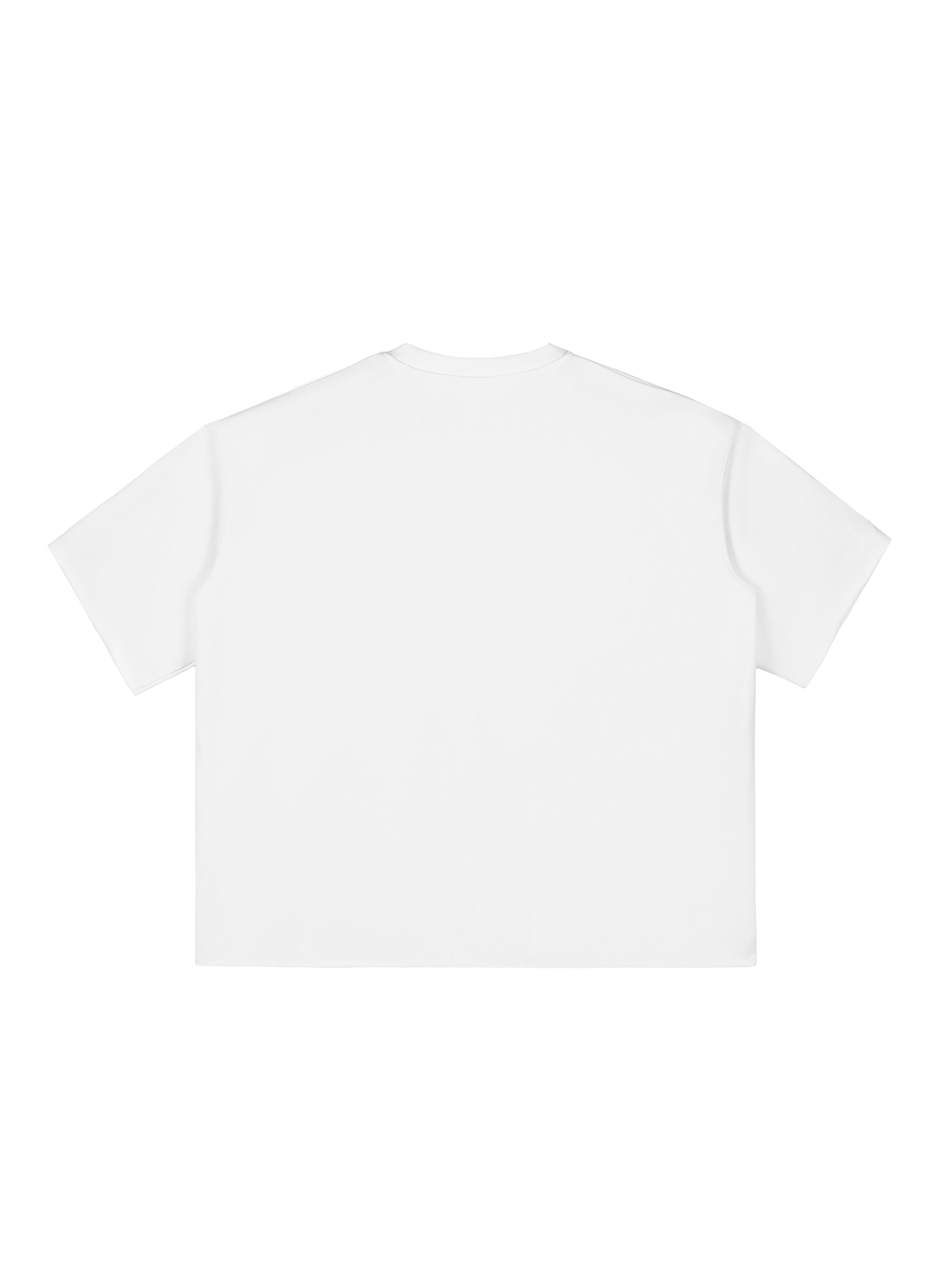 Boxy Half-Sleeve Raw-Edge T-Shirt