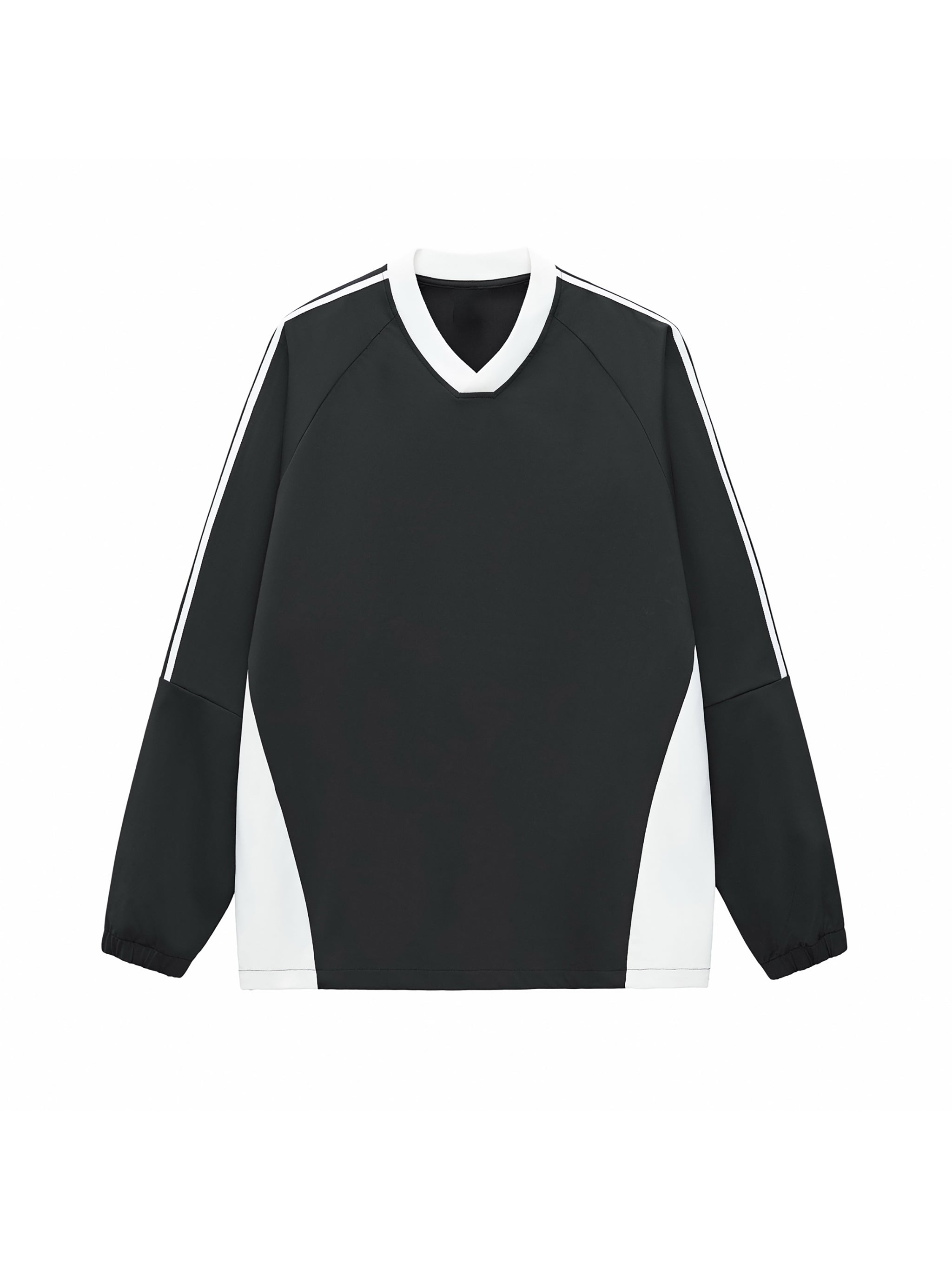 Color-Block V-Neck Long-Sleeve T-Shirt
