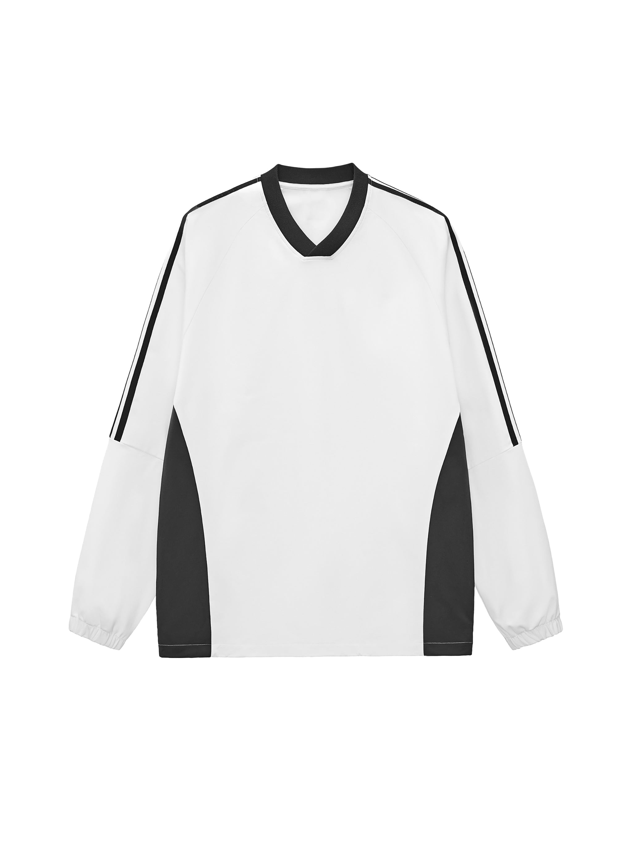 Color-Block V-Neck Long-Sleeve T-Shirt