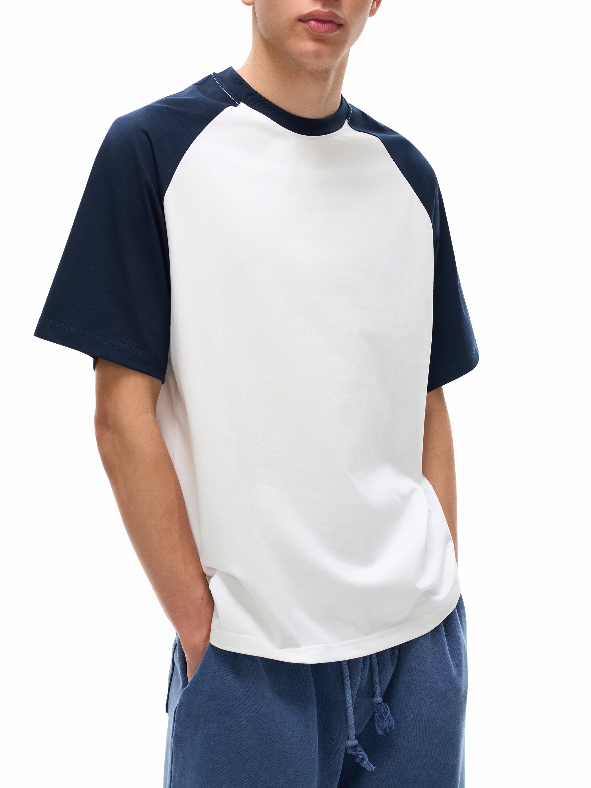 Color-Blocked Raglan Sleeve T-Shirt