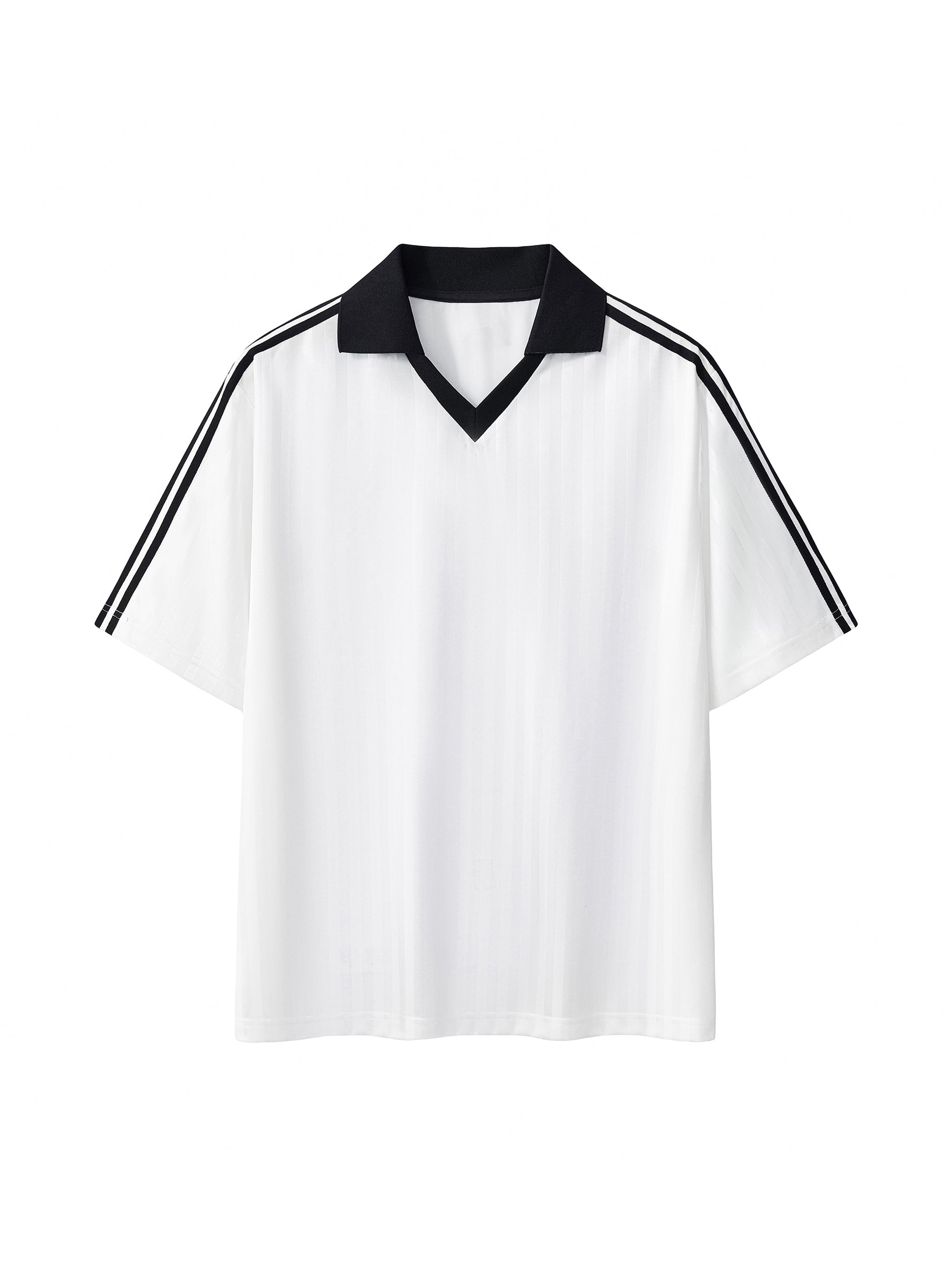 Contrast Collar Striped Soccer Jersey
