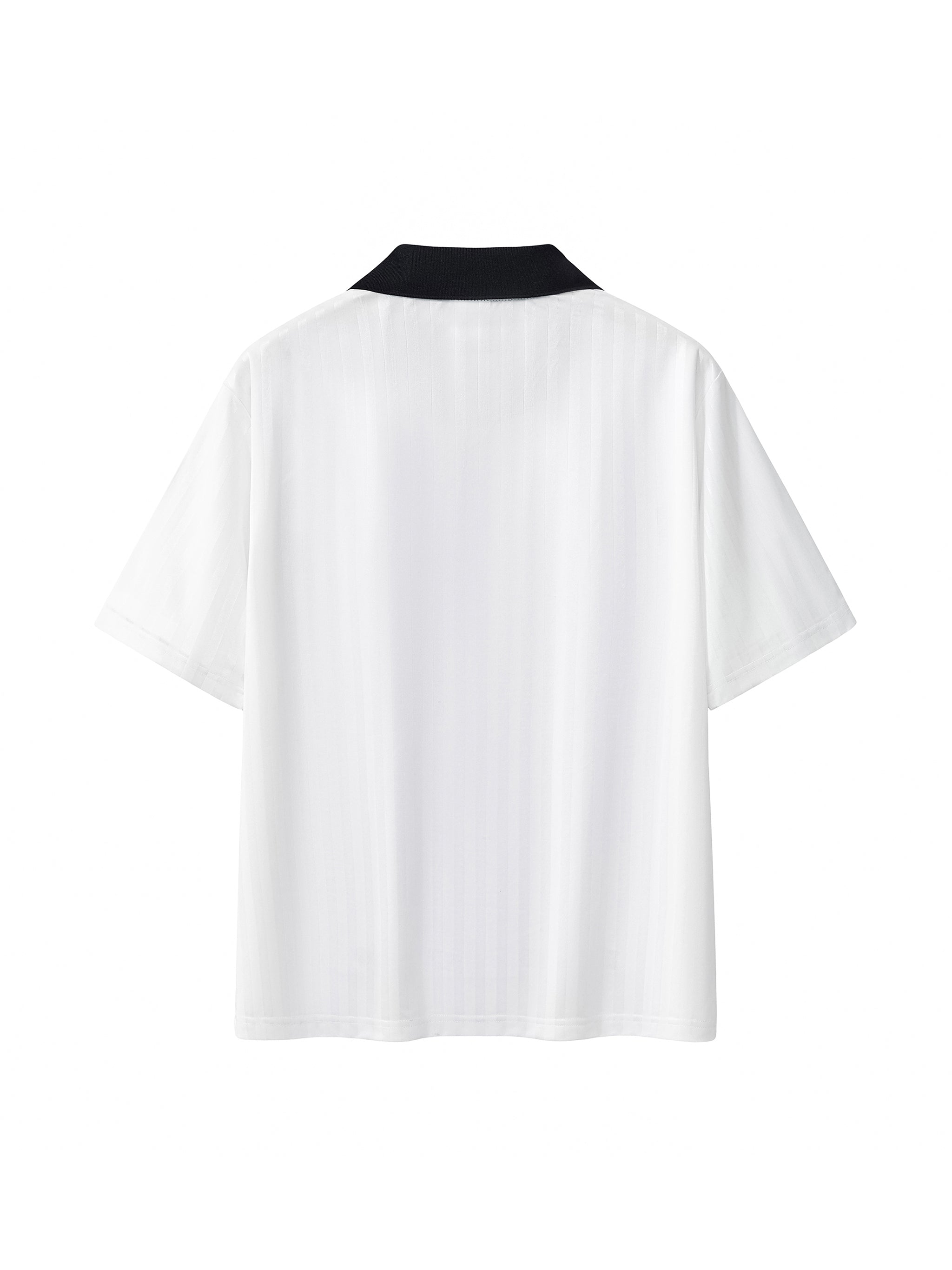 Contrast Collar Striped Soccer Jersey