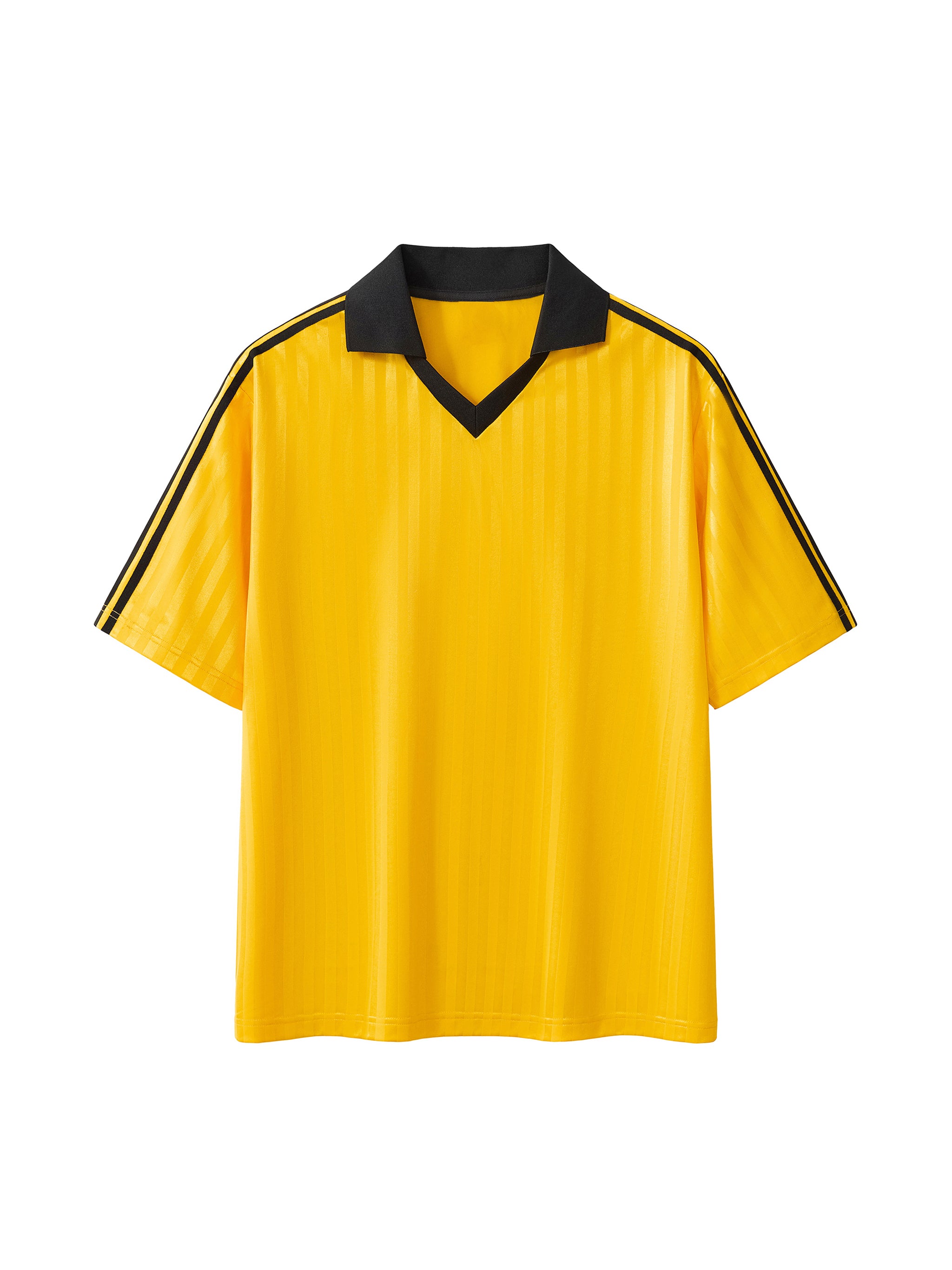 Contrast Collar Striped Soccer Jersey