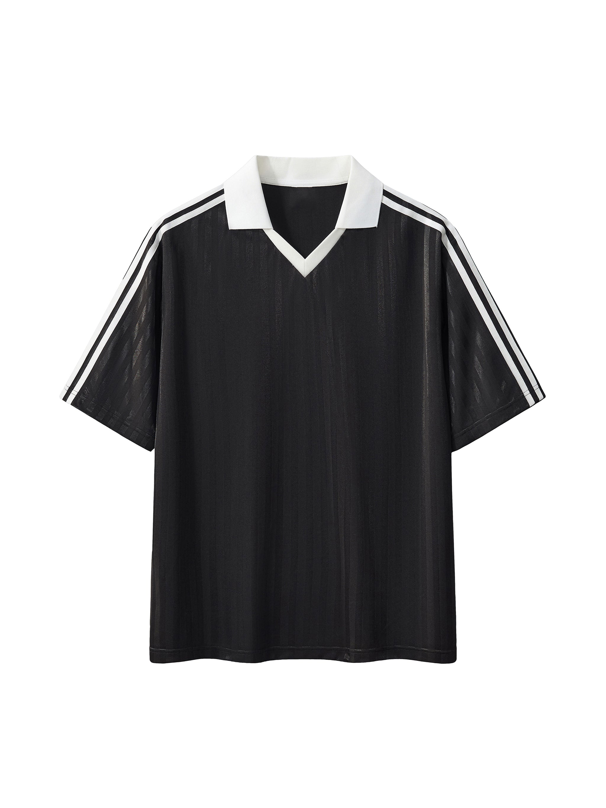 Contrast Collar Striped Soccer Jersey