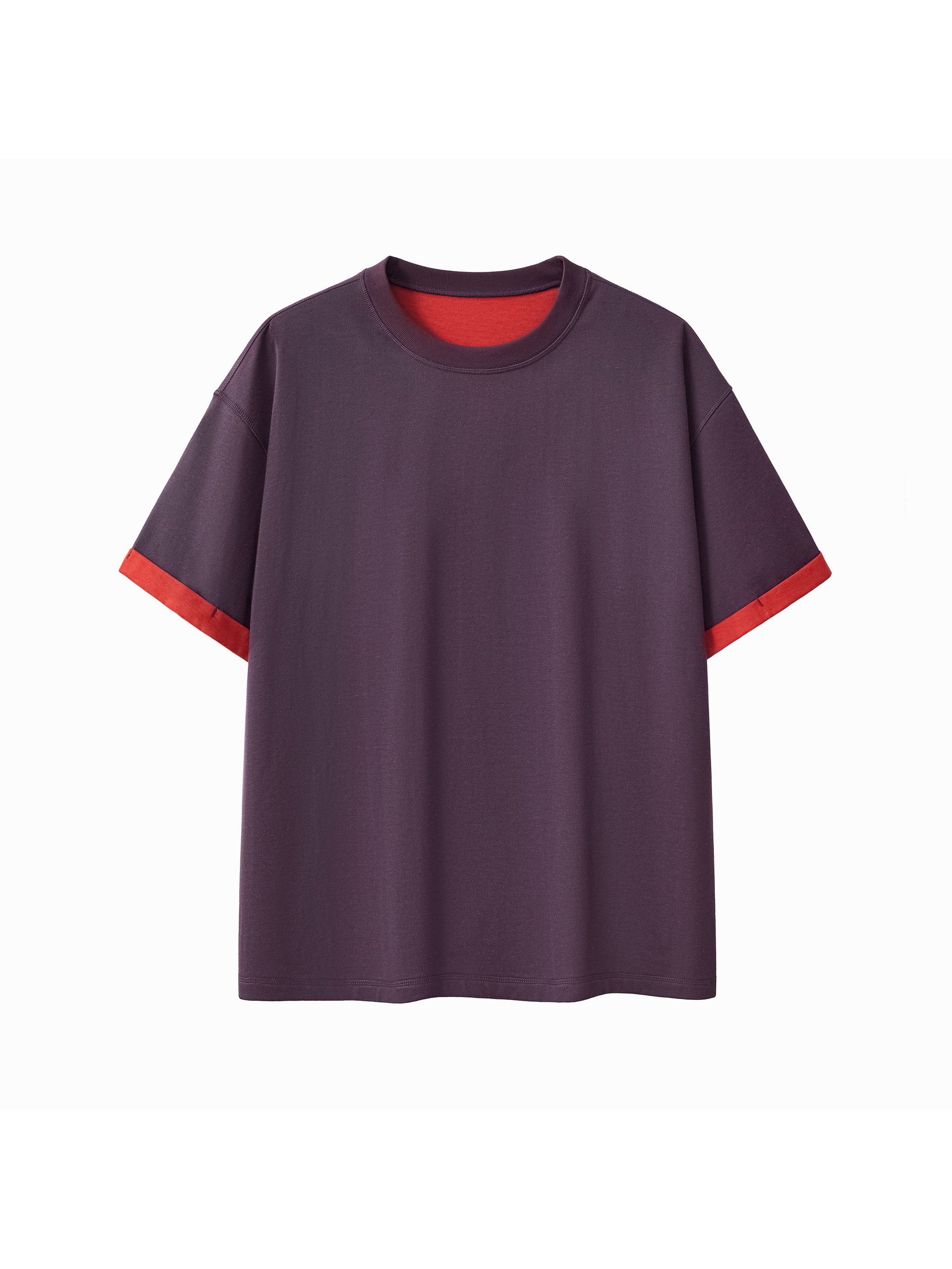 Contrast Cuff Cuffed T-Shirt