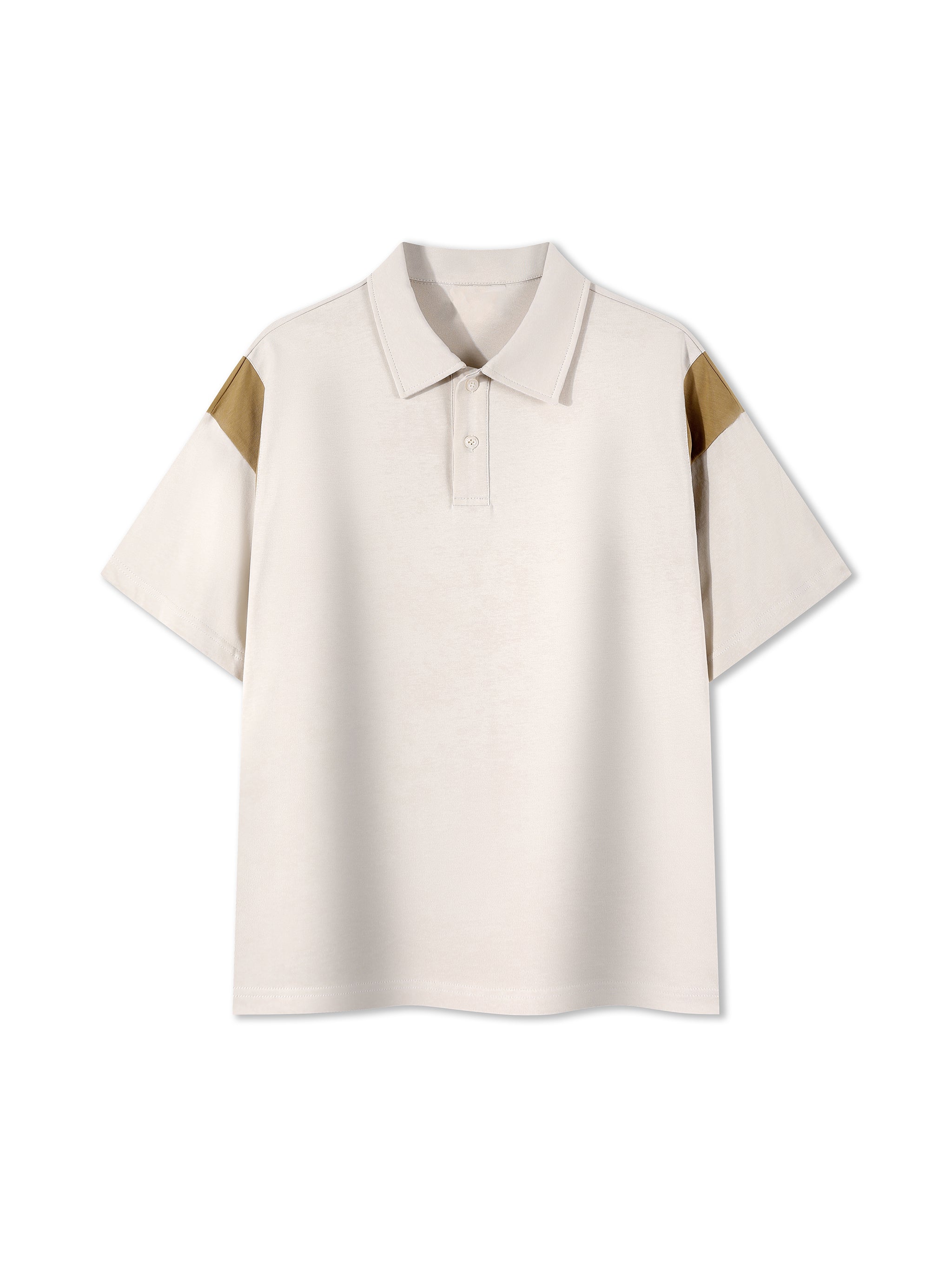 Contrast Panel Cotton Polo Shirt