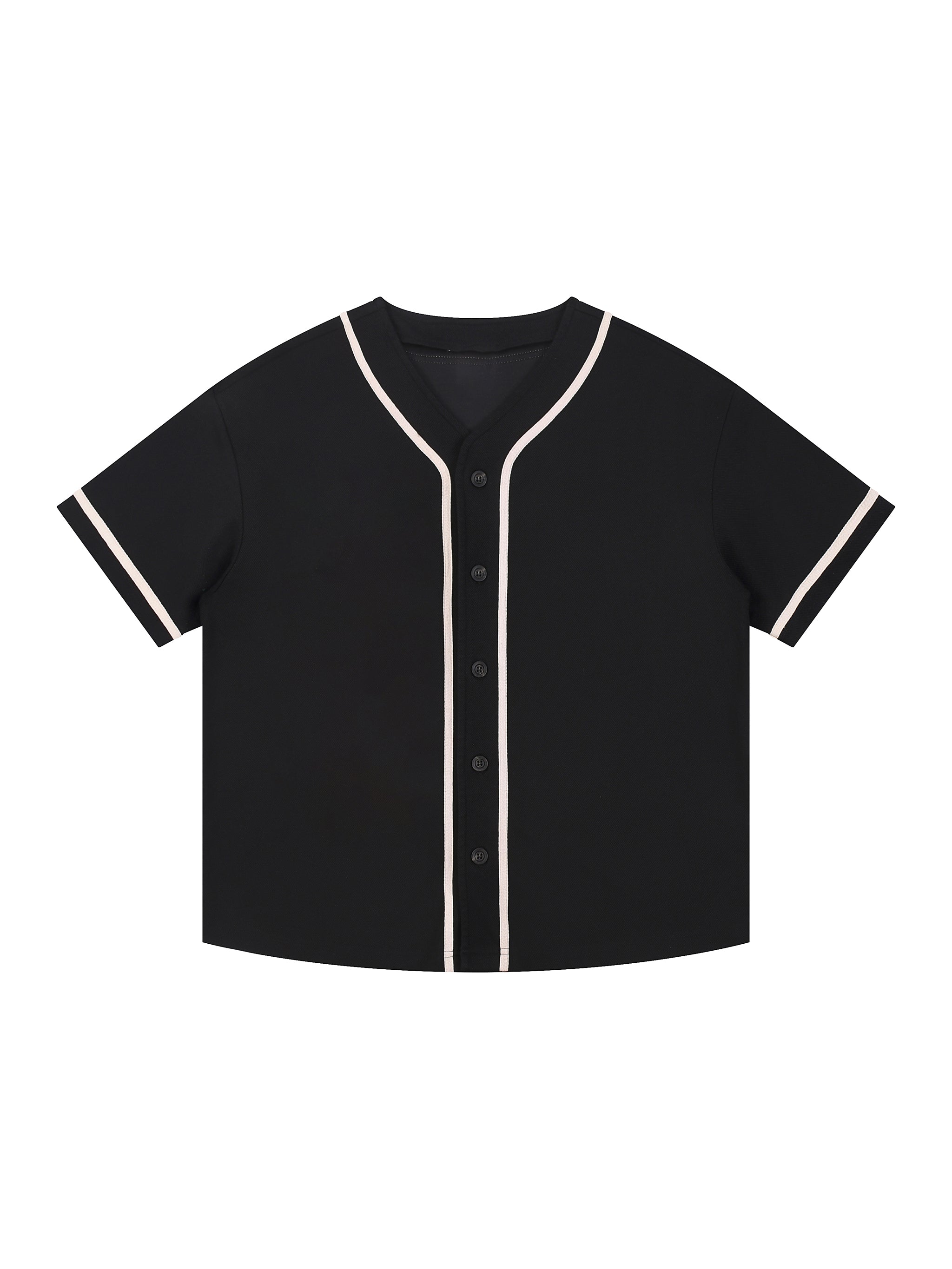 Contrast Piped Button-Up Jersey