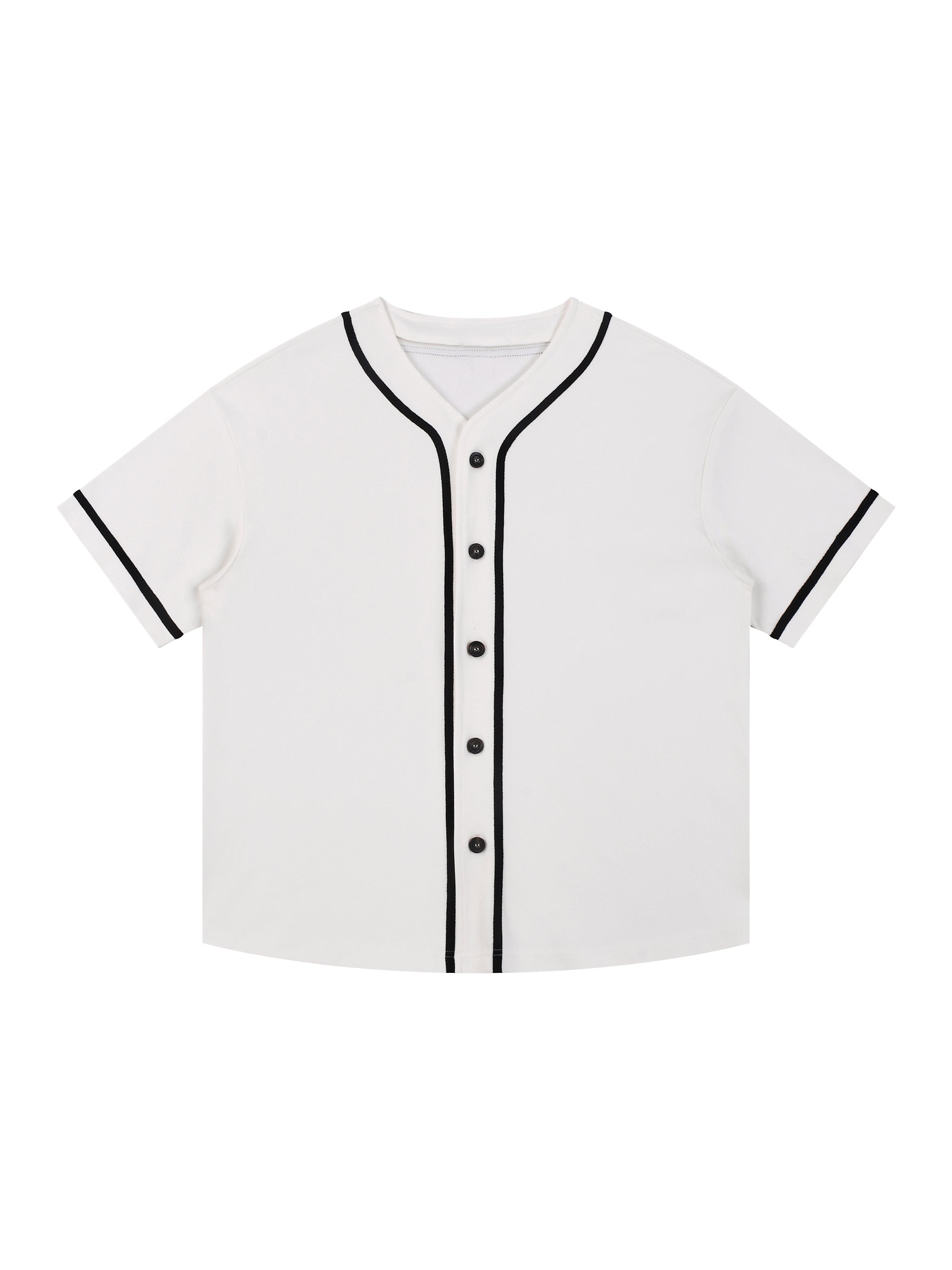 Contrast Piped Button-Up Jersey