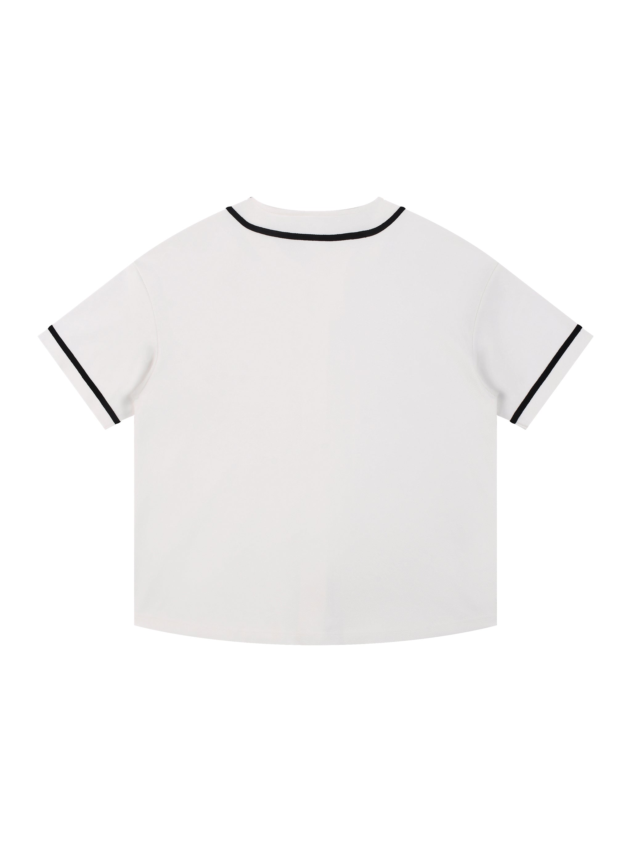 Contrast Piped Button-Up Jersey