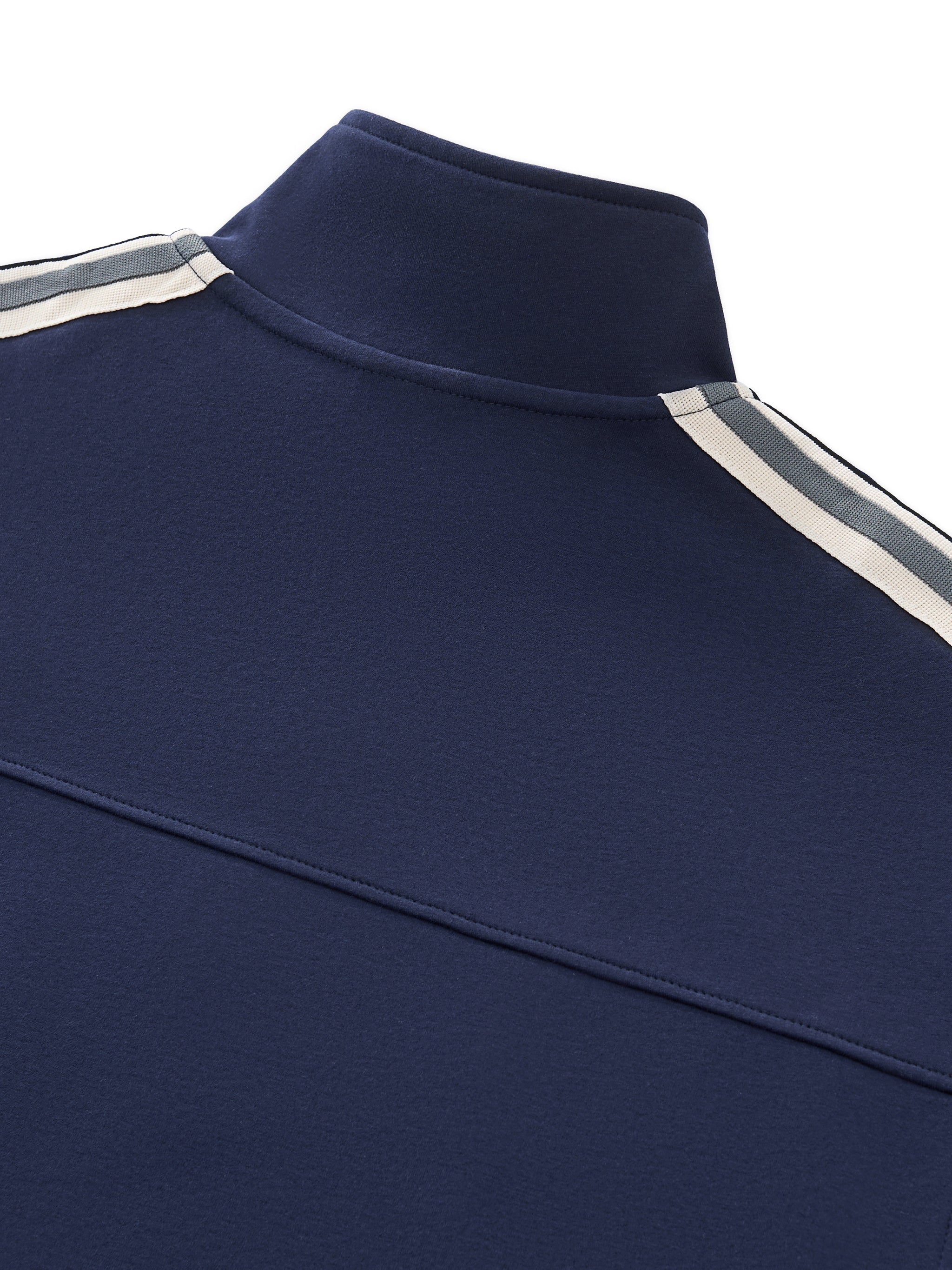 Contrast Side-Stripe Stand Collar Jacket