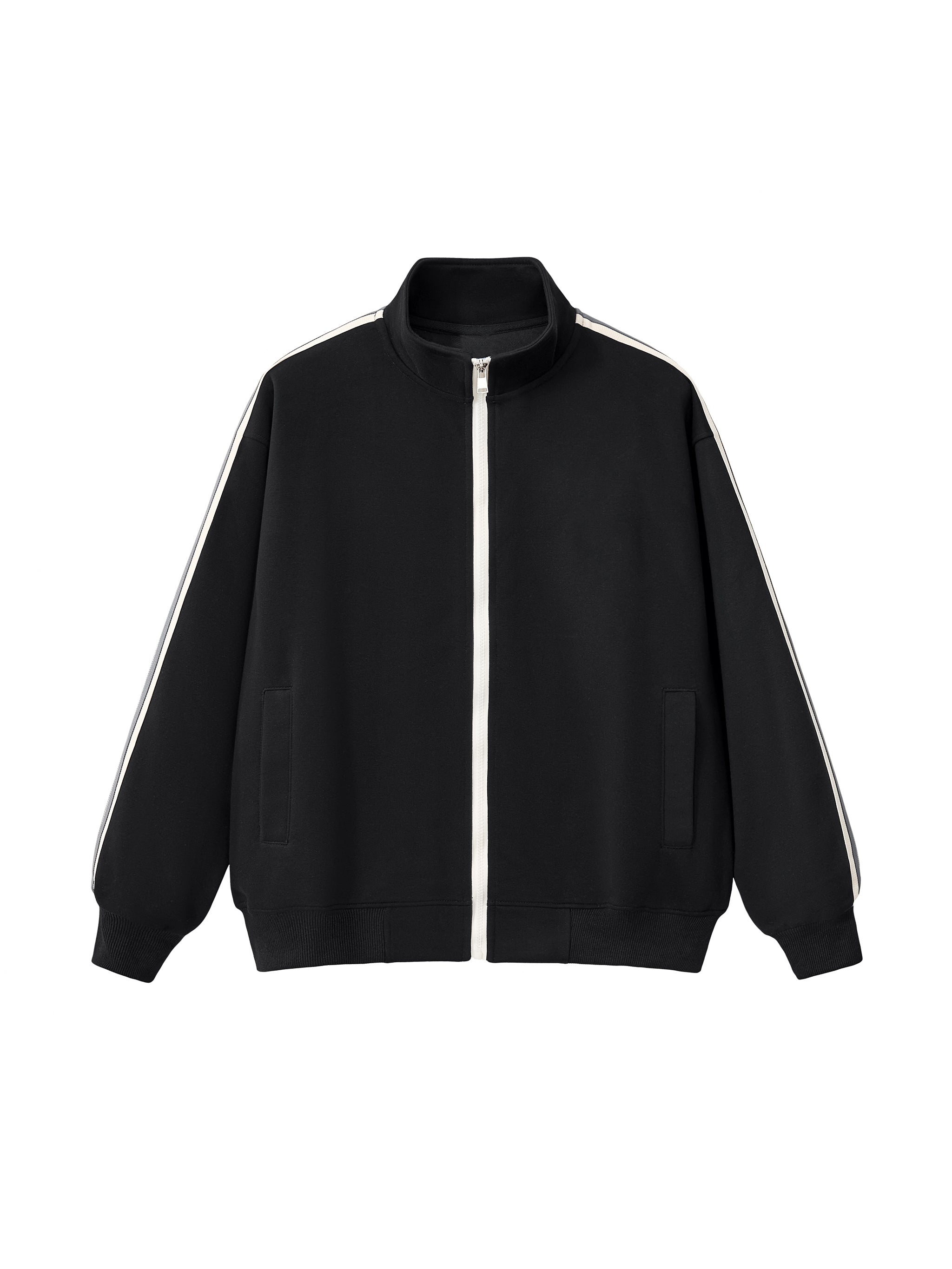 Contrast Side-Stripe Stand Collar Jacket