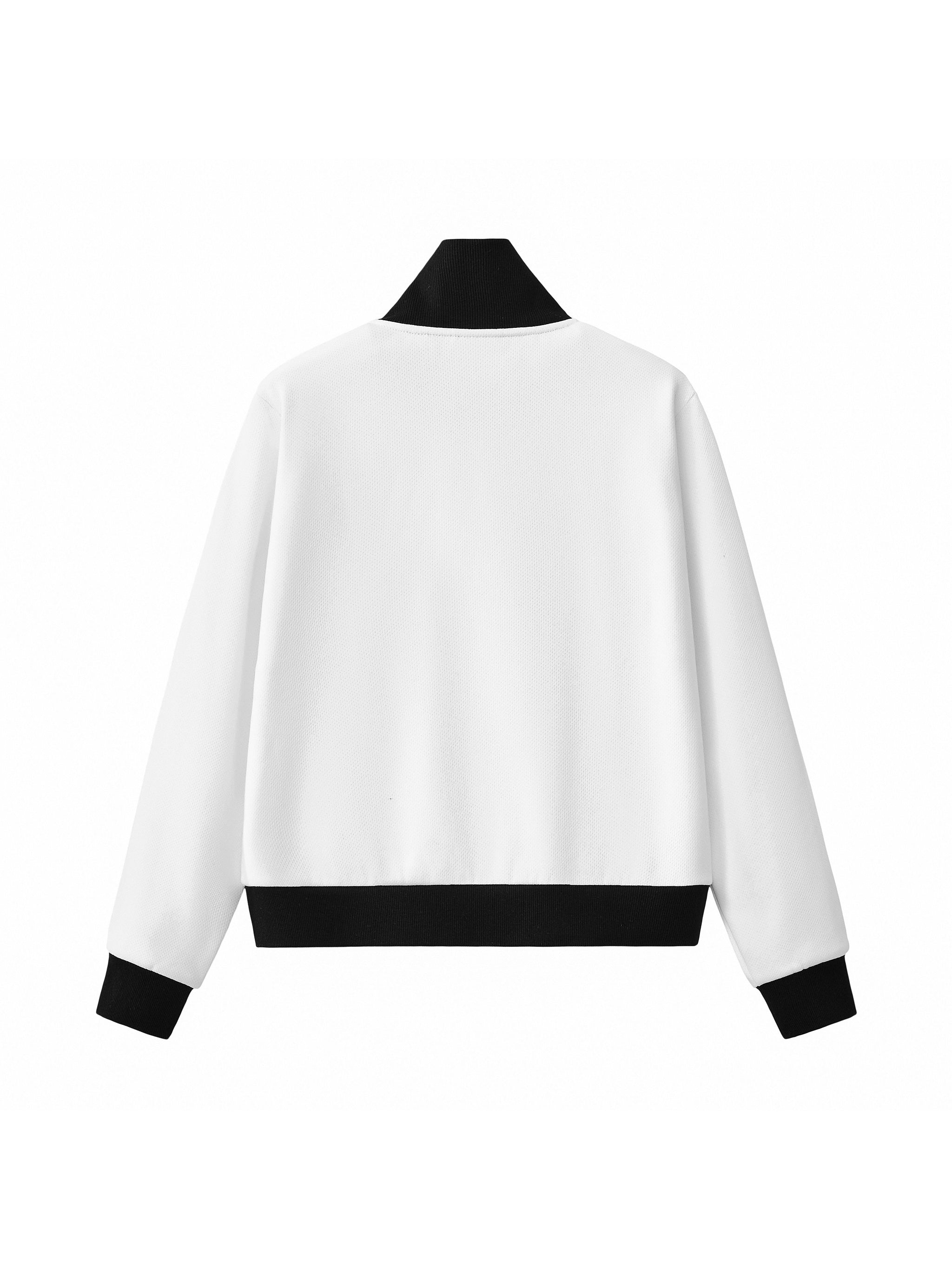 Contrast Side Stripe Fleece Cropped Track Jacket