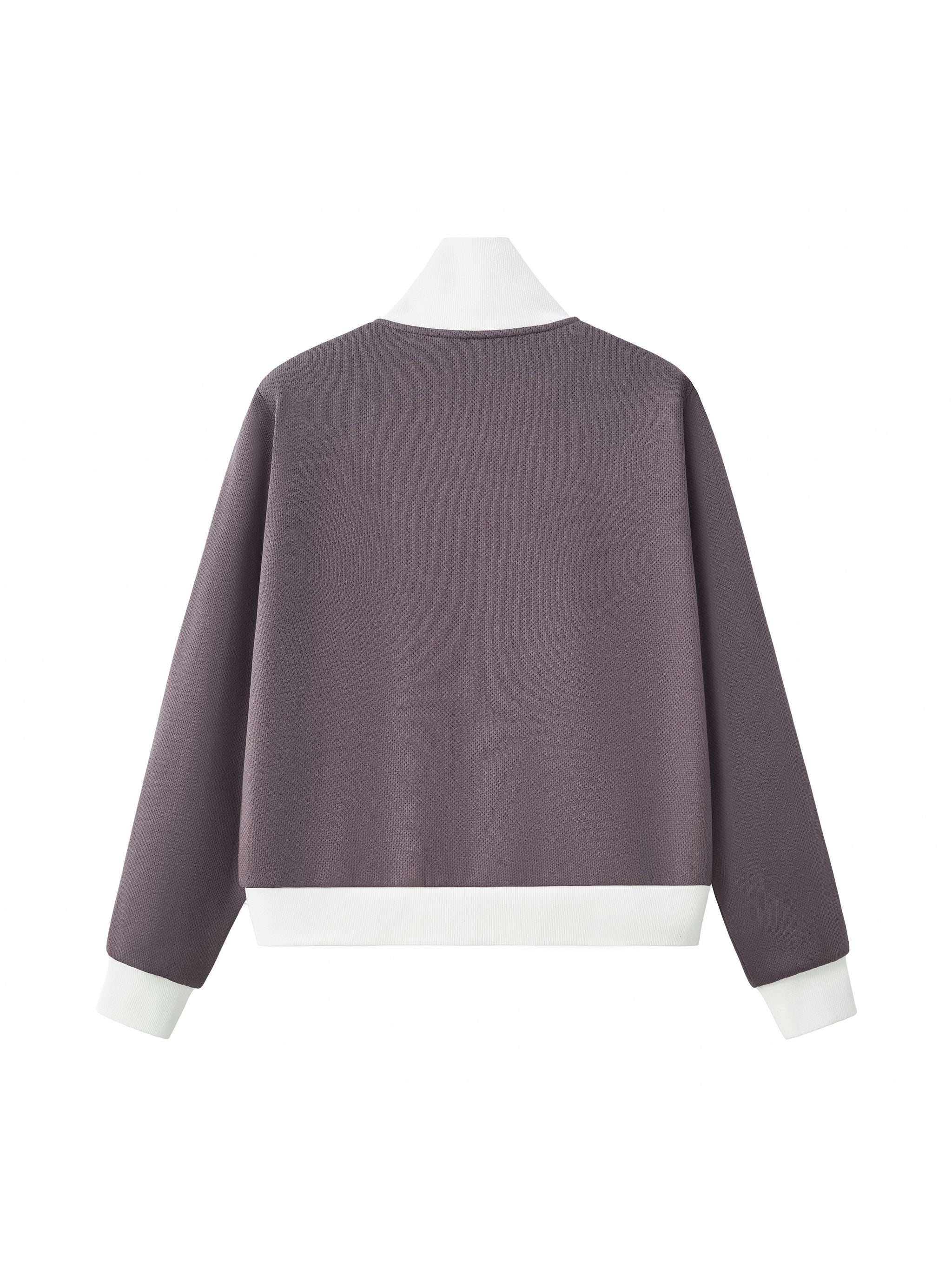 Contrast Side Stripe Fleece Cropped Track Jacket