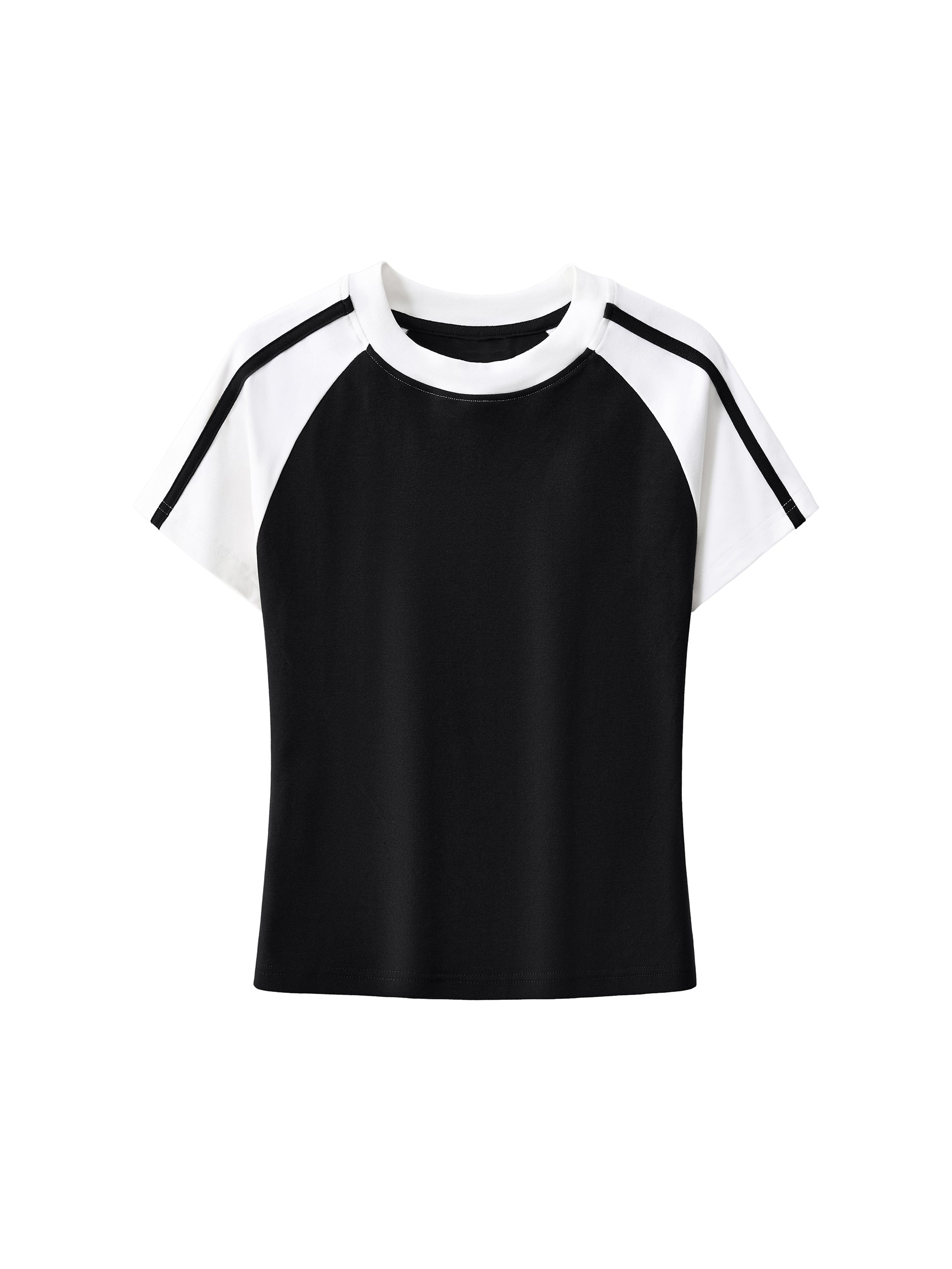 Contrast Stripes Bodycon Raglan Sleeve T-Shirt