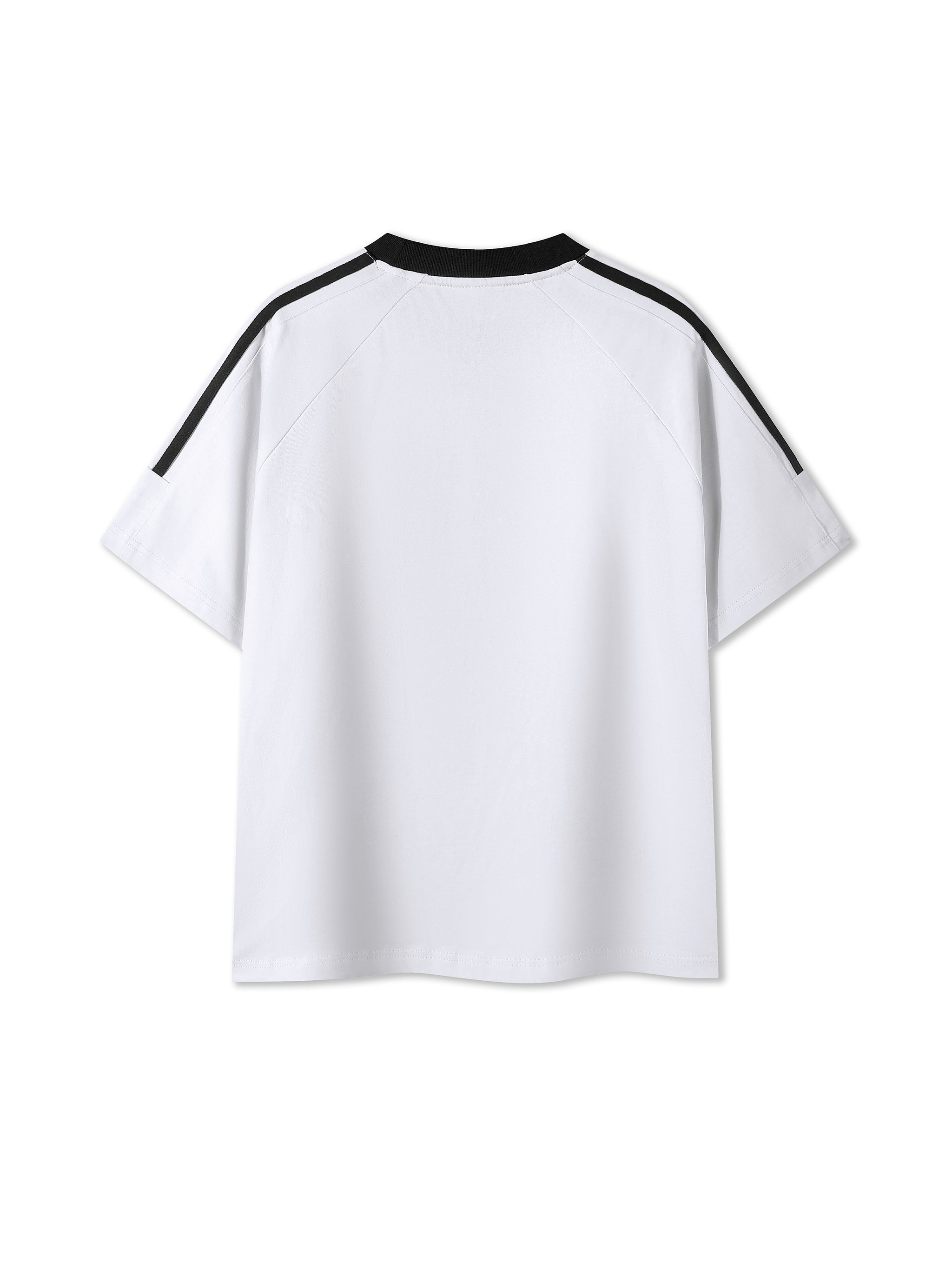 Contrast Tape Crewneck Cotton T-Shirt