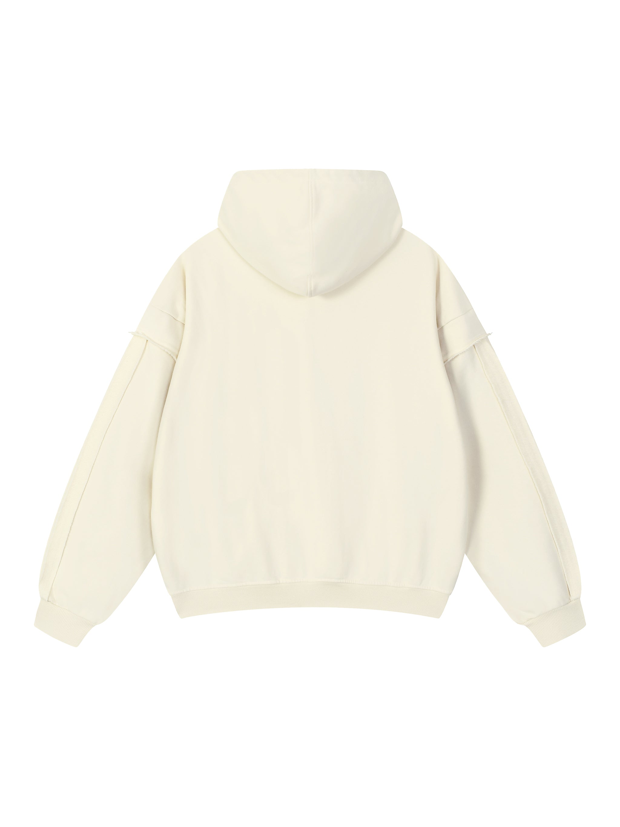 Contrast Tape Raw Edge Double Layered Hoodie