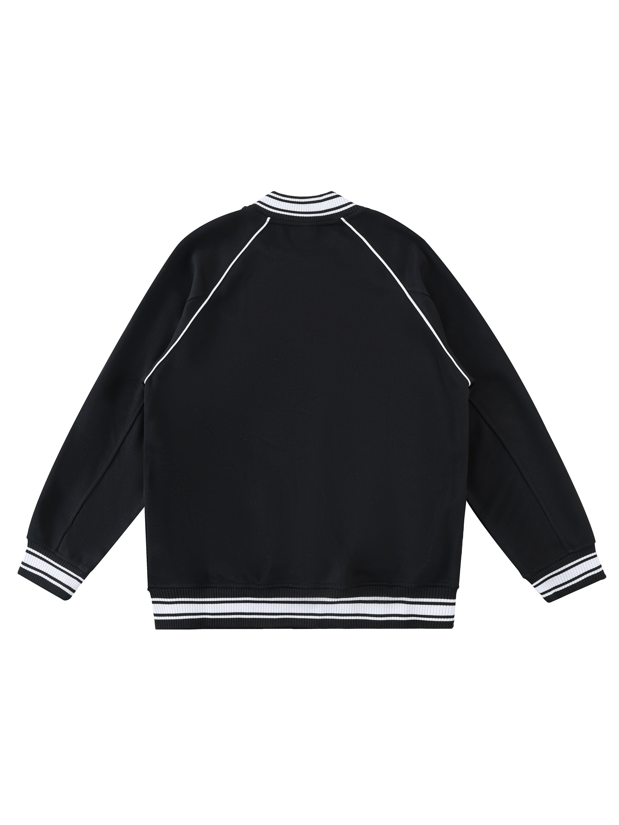 Contrast Trim Raglan Varsity Jacket