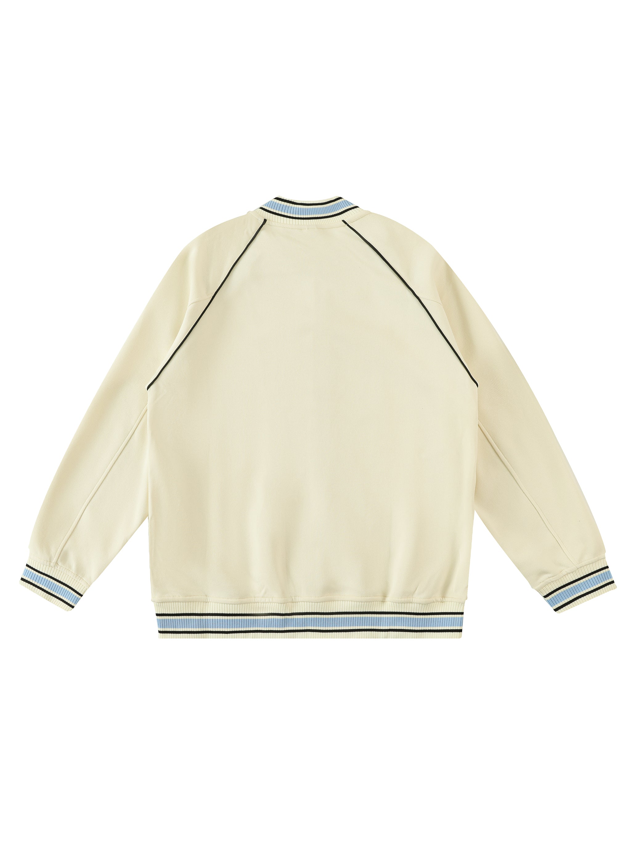 Contrast Trim Raglan Varsity Jacket