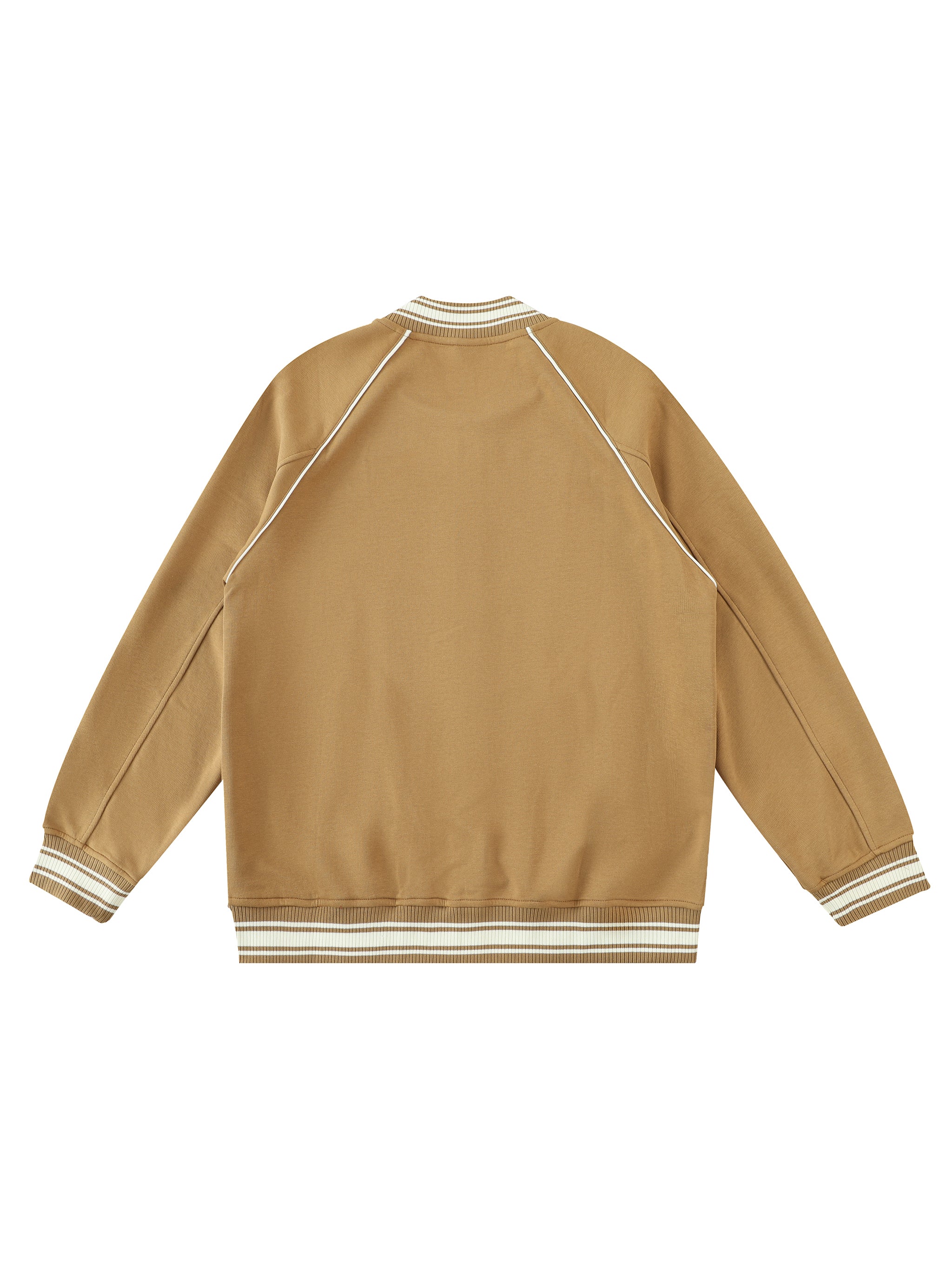 Contrast Trim Raglan Varsity Jacket