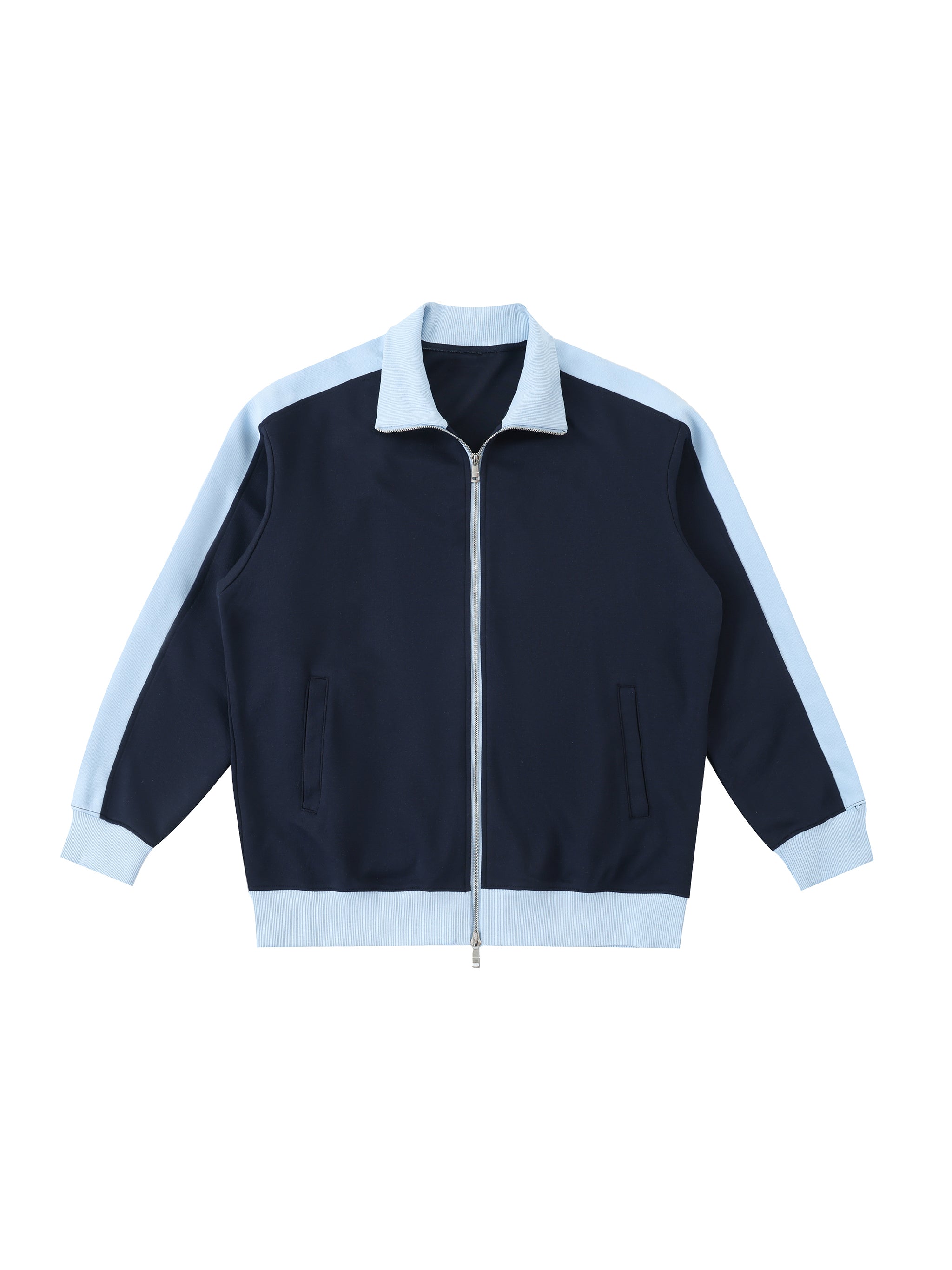 Contrast Trim Stand Collar Jacket