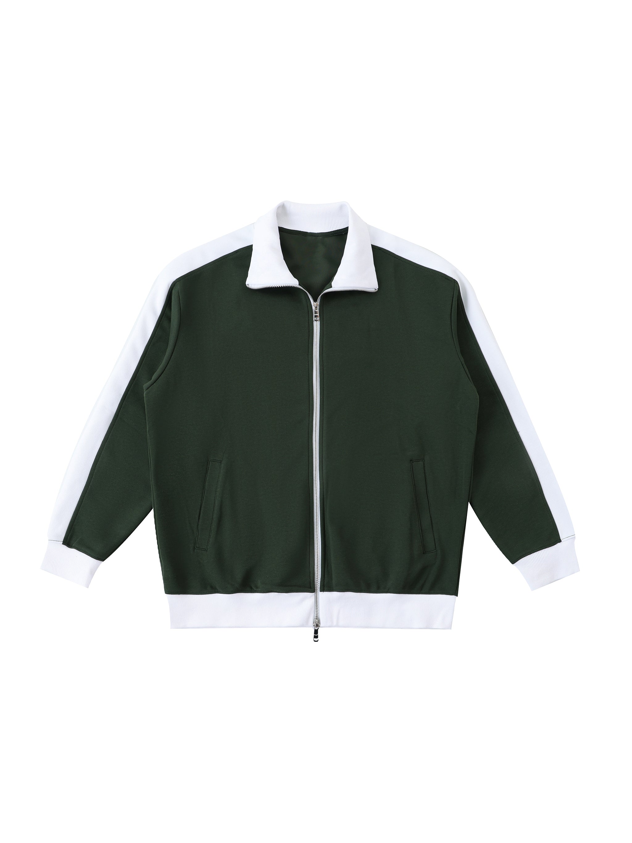 Contrast Trim Stand Collar Jacket