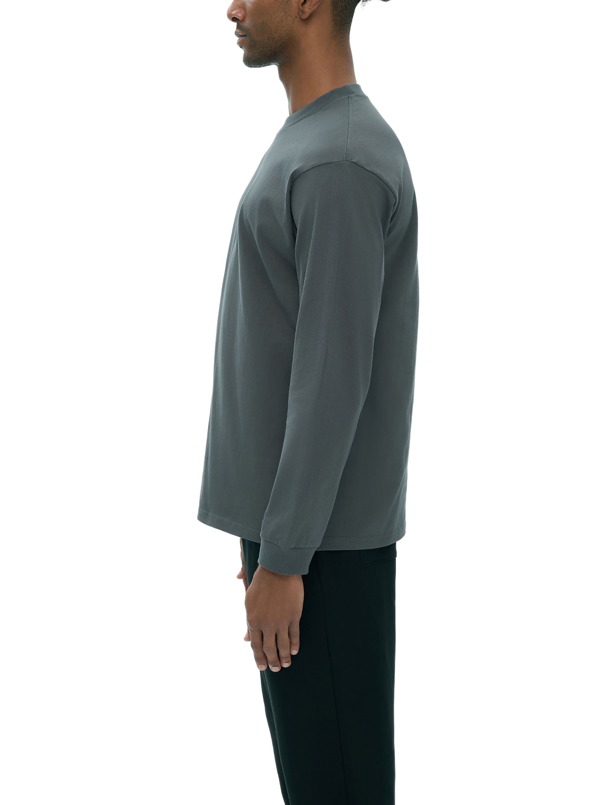 Crew Neck Drop Shoulder Long Sleeve Shirt