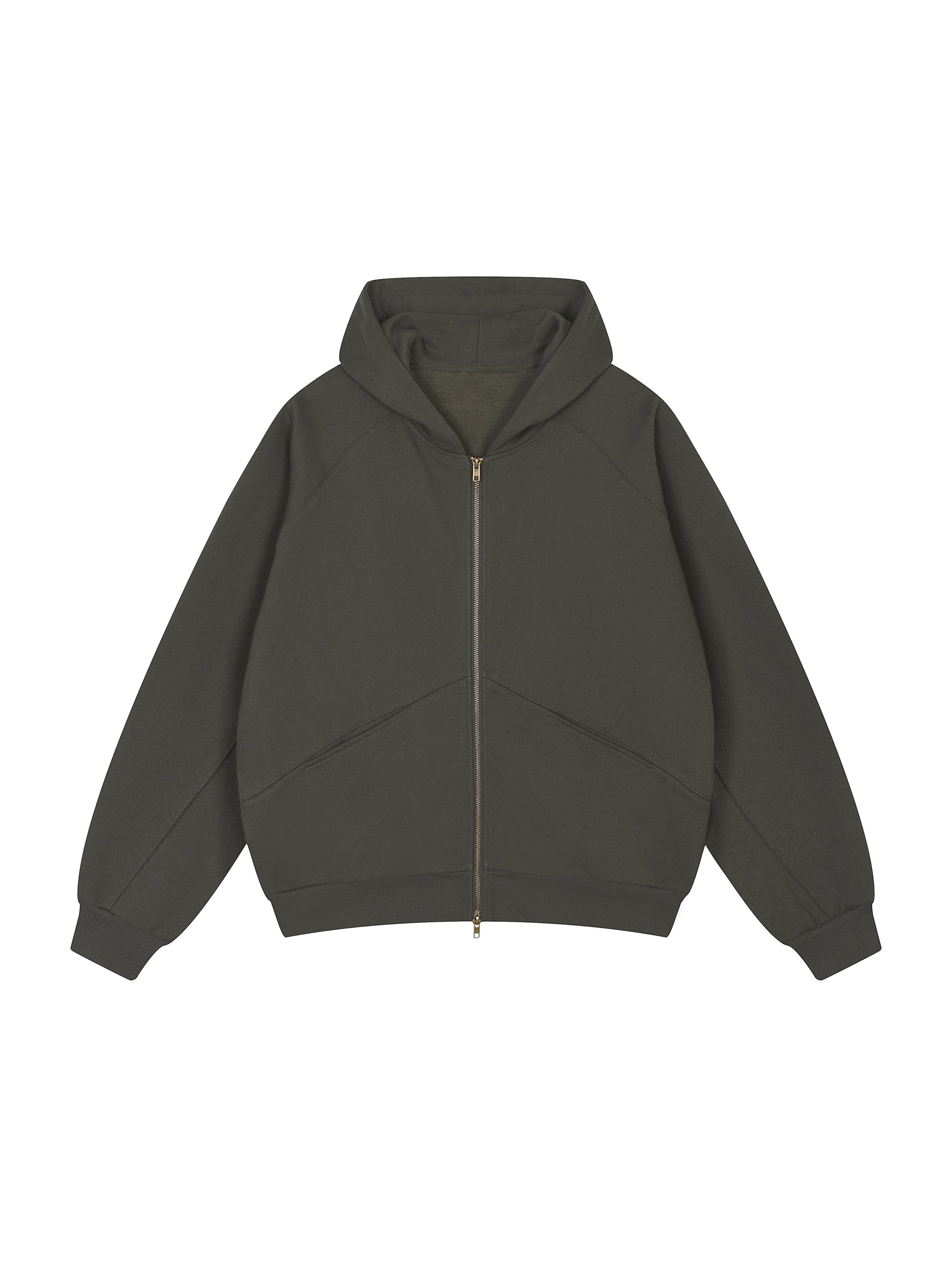 Dolman Sleeve Zip-Through Fleece Hoodie