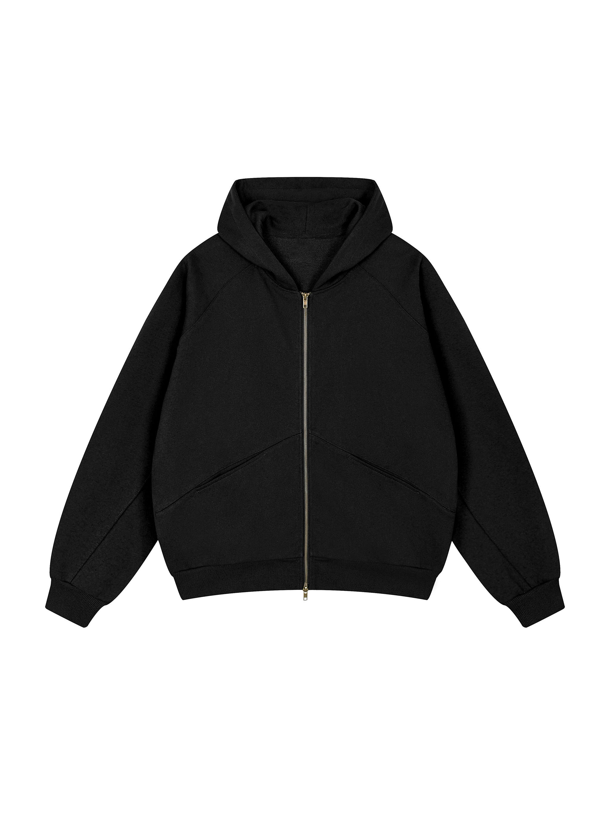 Dolman Sleeve Zip-Through Fleece Hoodie