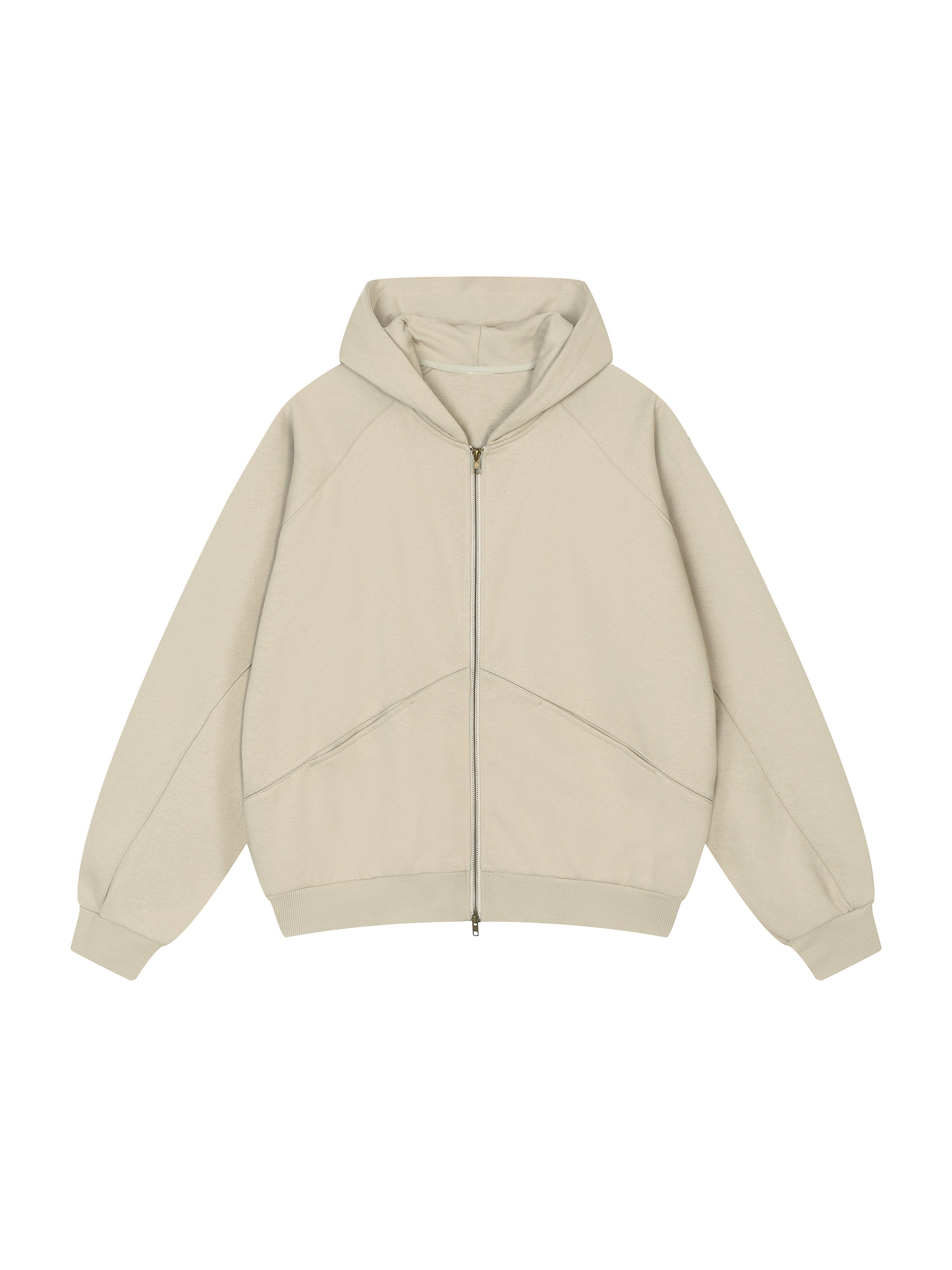 Dolman Sleeve Zip-Through Fleece Hoodie