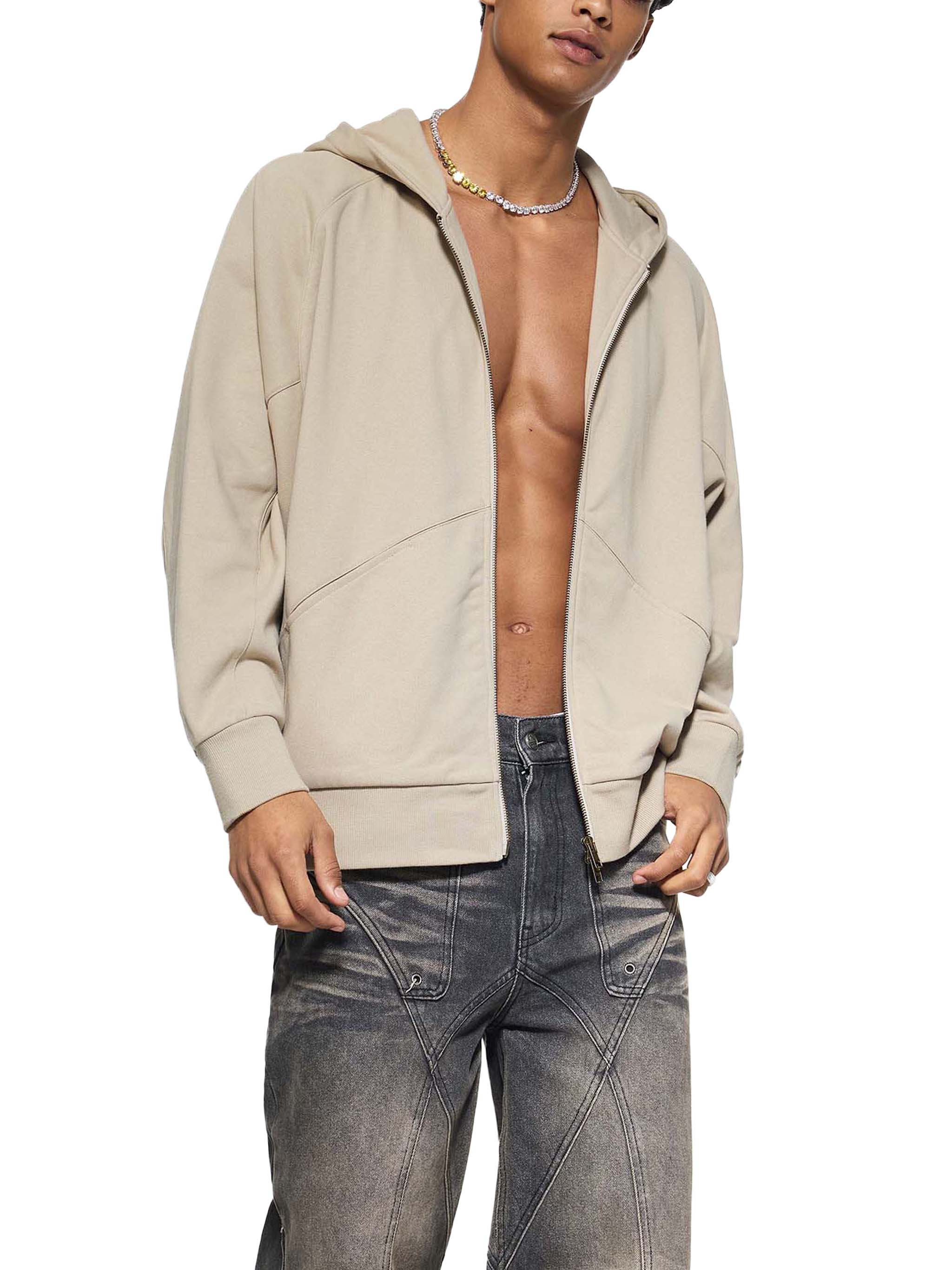 Dolman Sleeve Zip-Through Fleece Hoodie