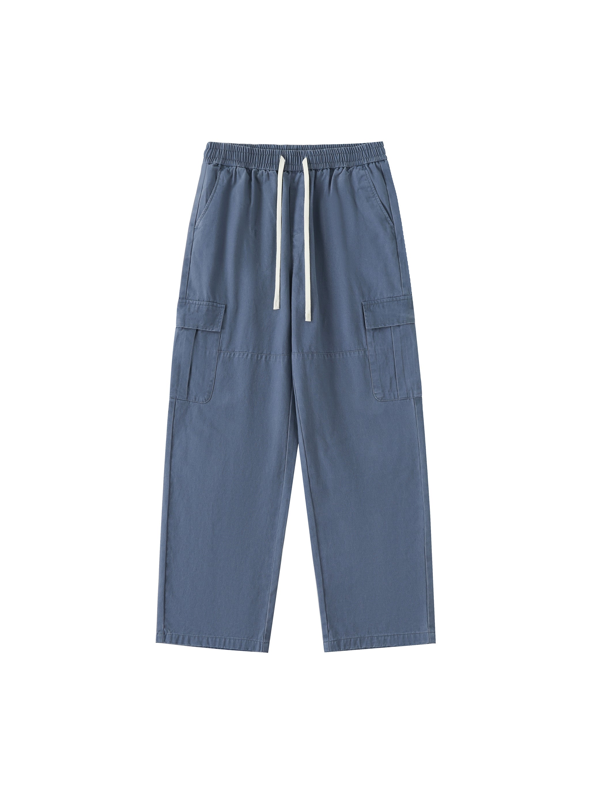Drawstring Waist Straight-Leg Cargo Pants