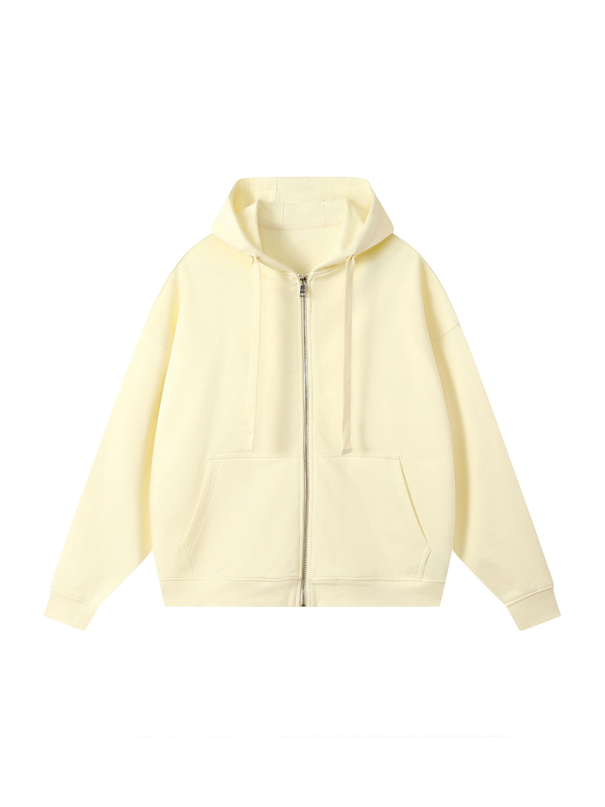 Drop-Shoulder Zip Up Hoodie