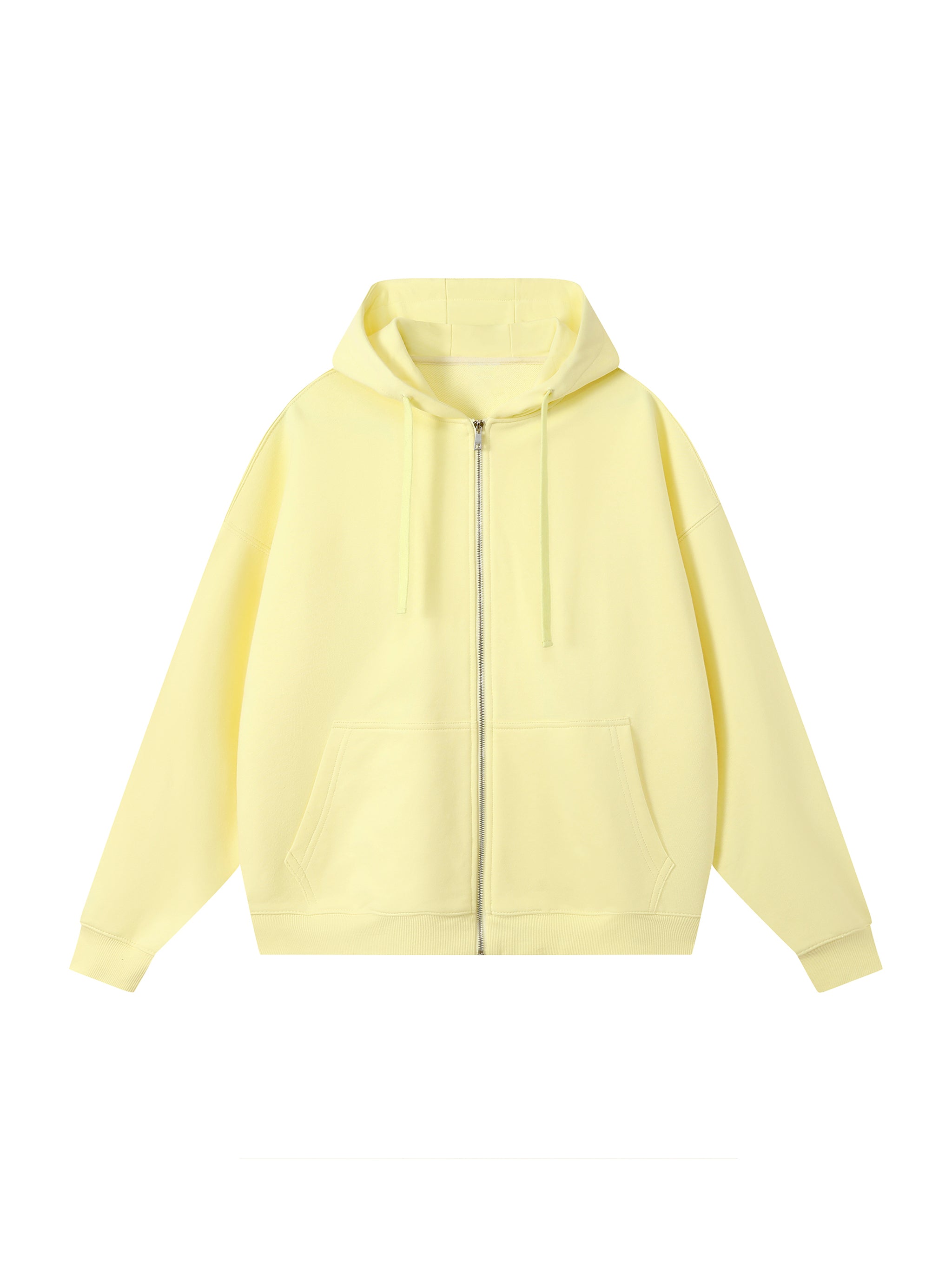 Drop-Shoulder Zip Up Hoodie