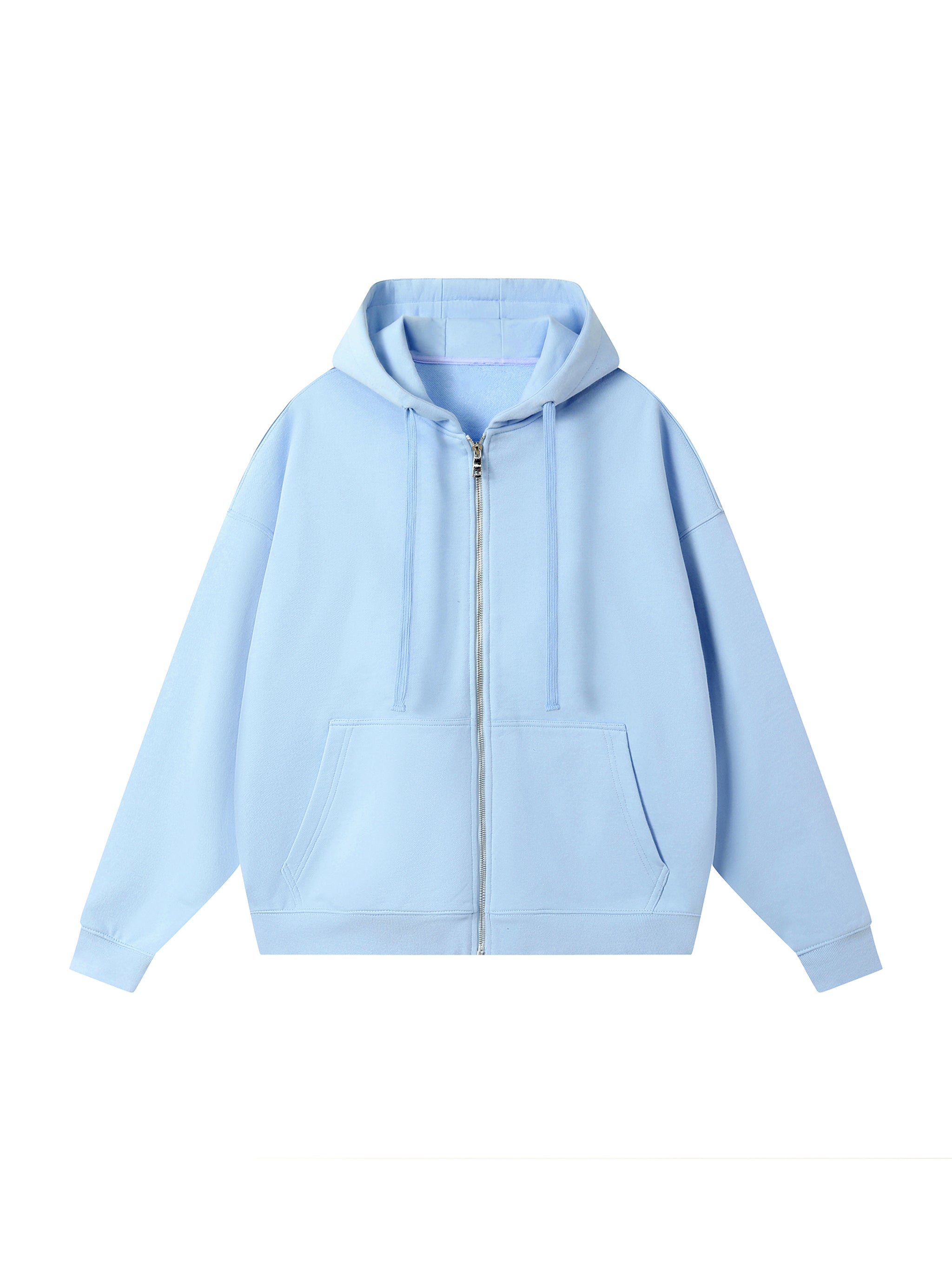 Drop-Shoulder Zip Up Hoodie
