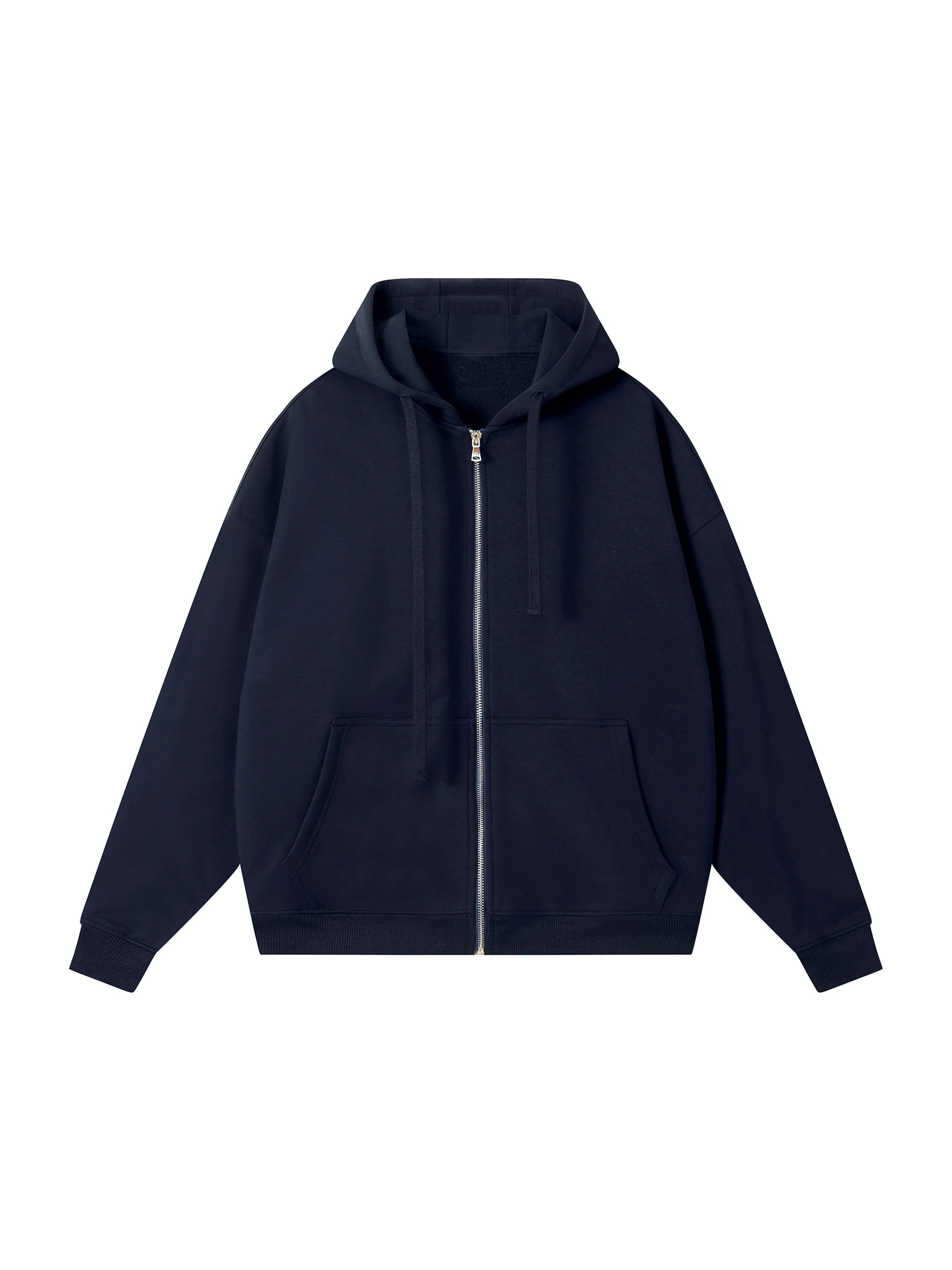 Drop-Shoulder Zip Up Hoodie