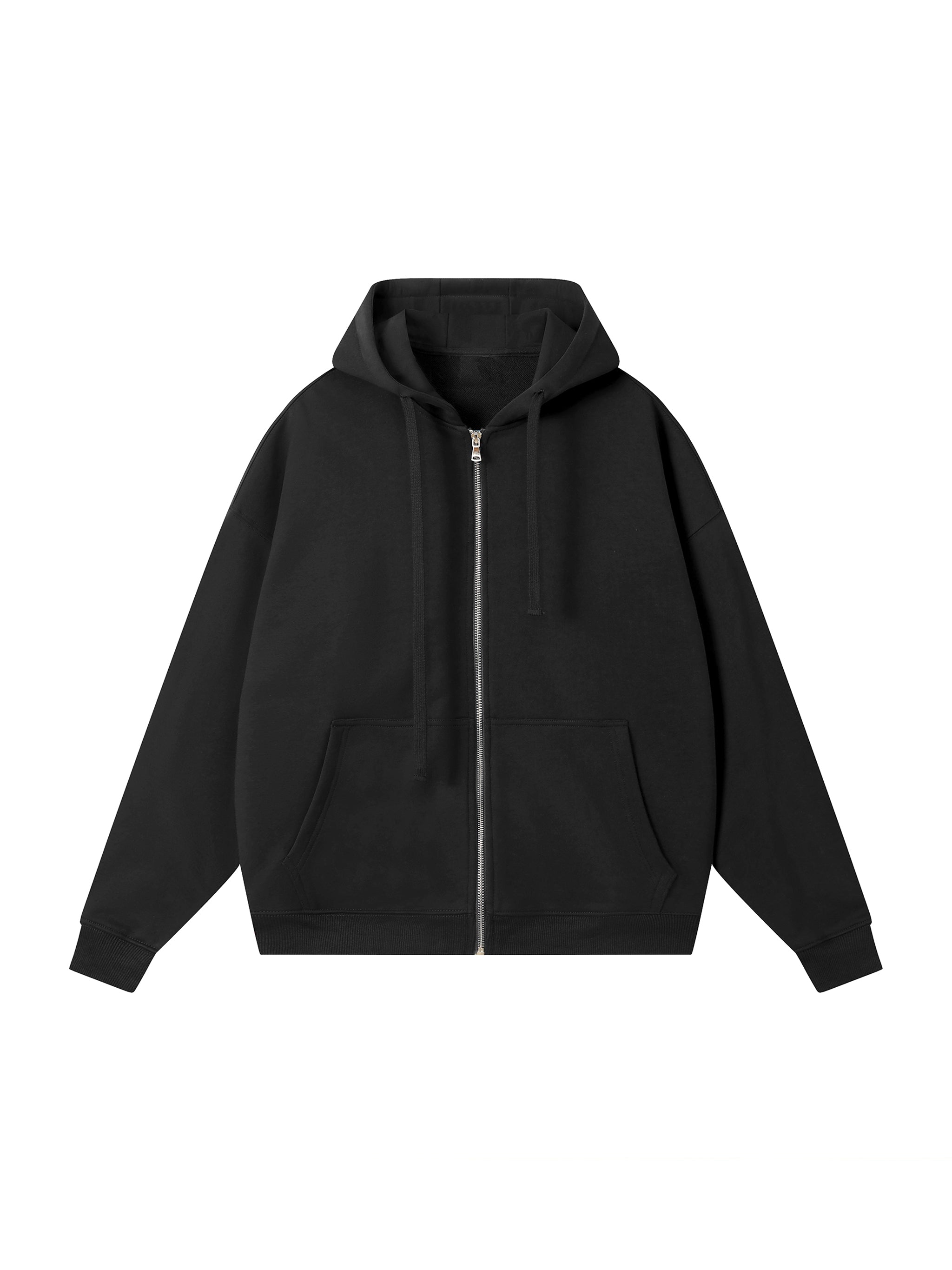 Drop-Shoulder Zip Up Hoodie
