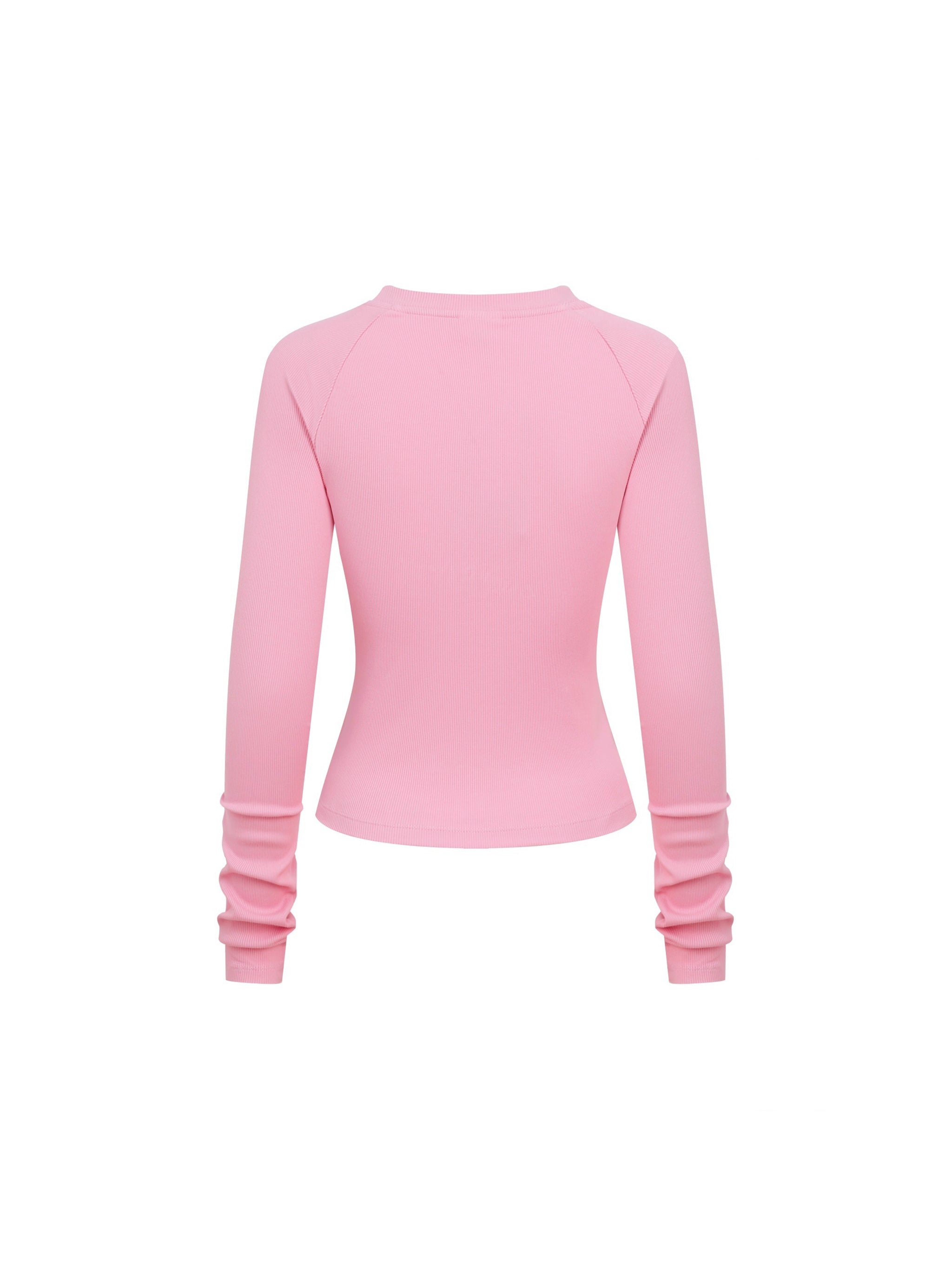 Dyed Washed Raglan Long Sleeve Slim T-Shirt
