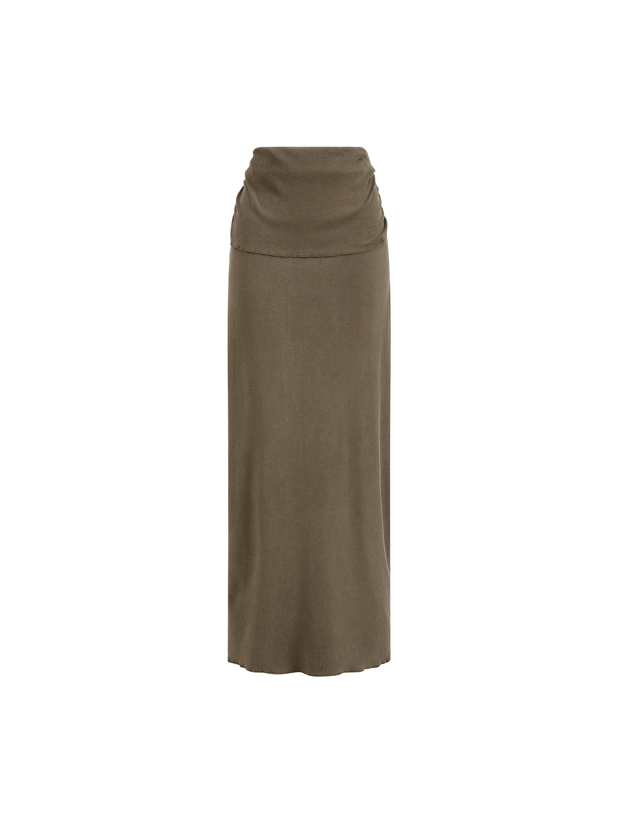 Dyed Washed Straight Hip-Hugging Slim Maxi Skirt