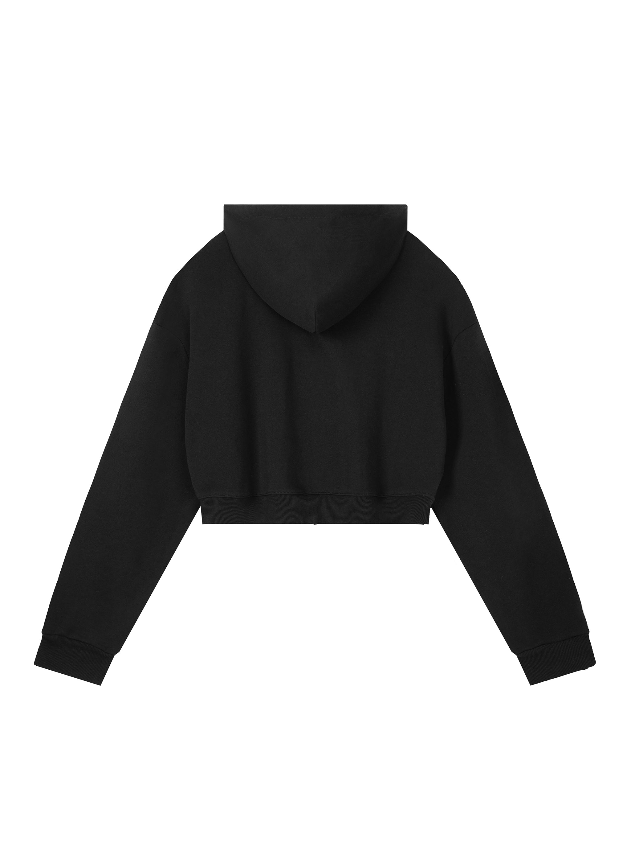 Essential Cropped Zip-Up Hoodie