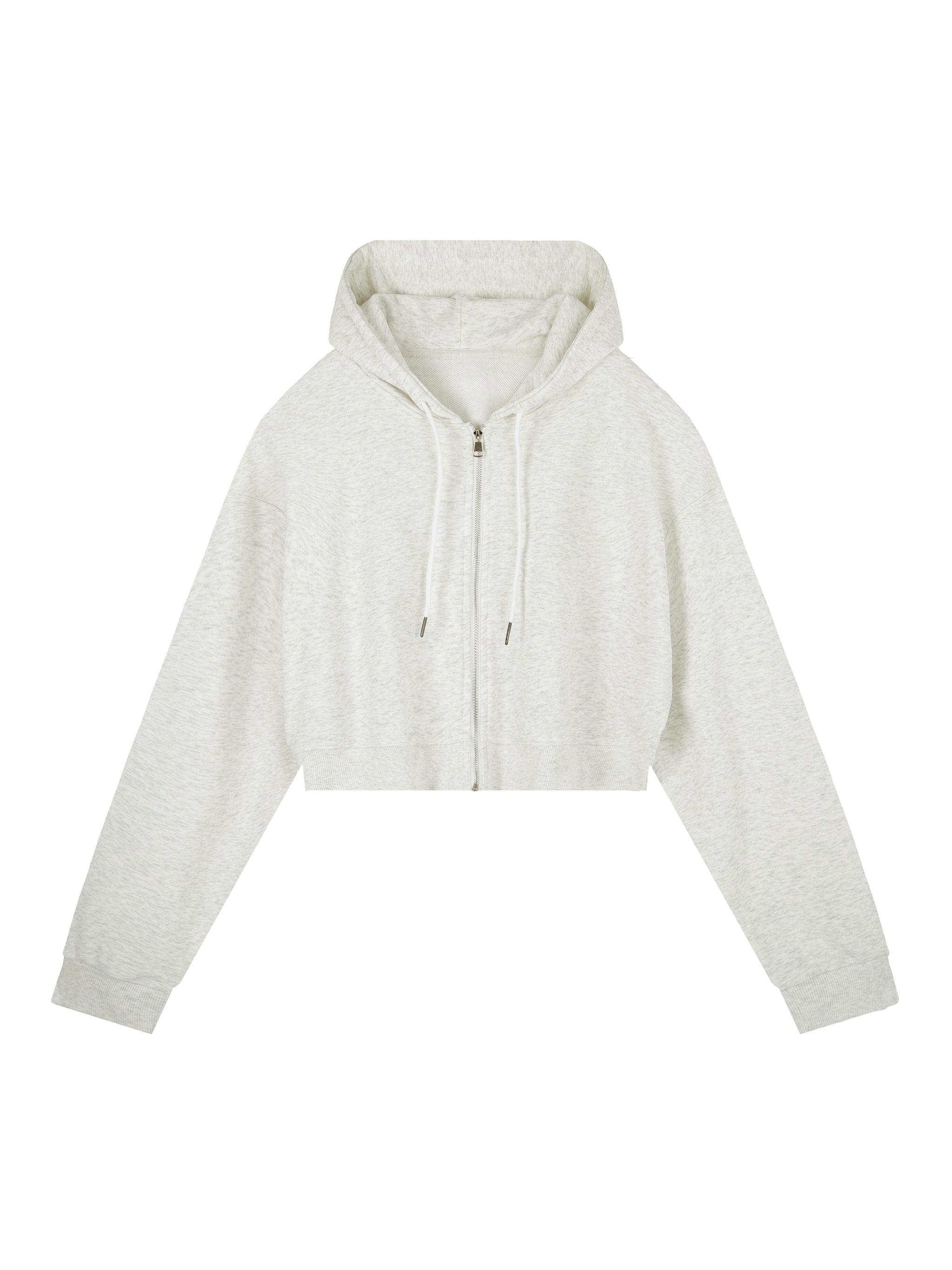 Essential Cropped Zip-Up Hoodie