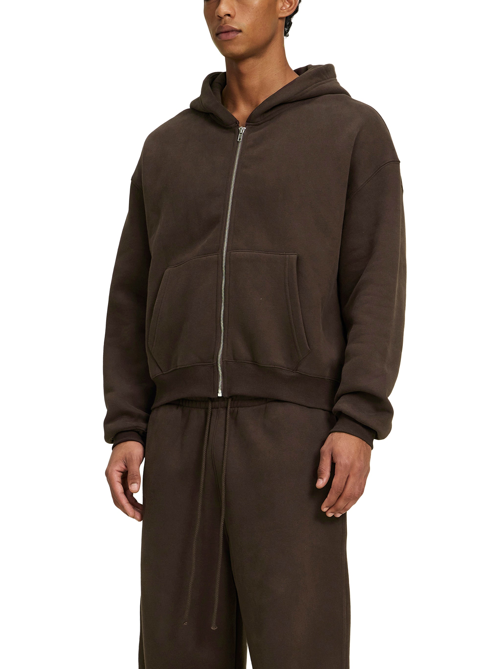 Fleece Zip-Up Boxy Hoodie - Men