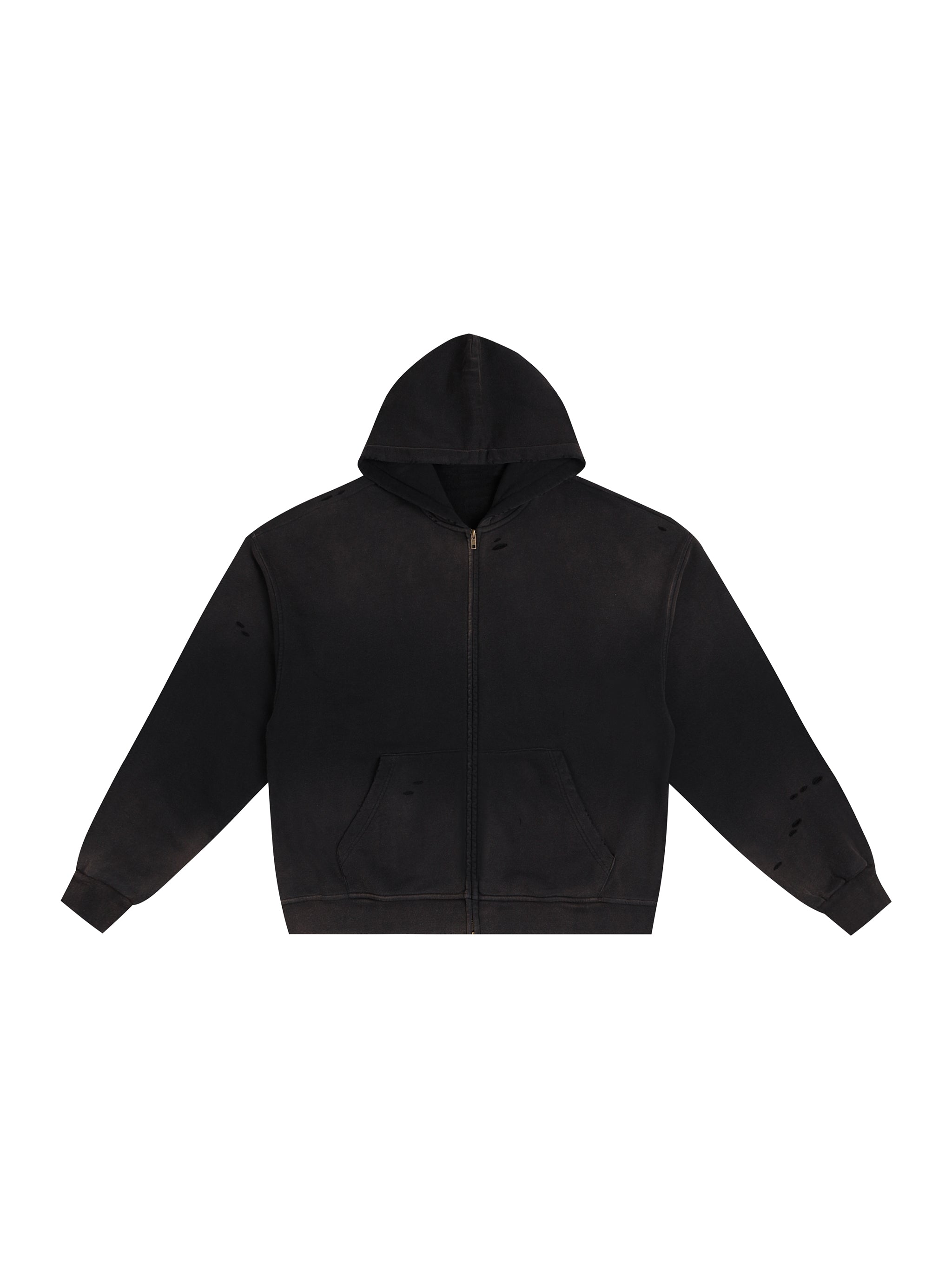 Hand-Frayed Sunfade Zip Hoodie